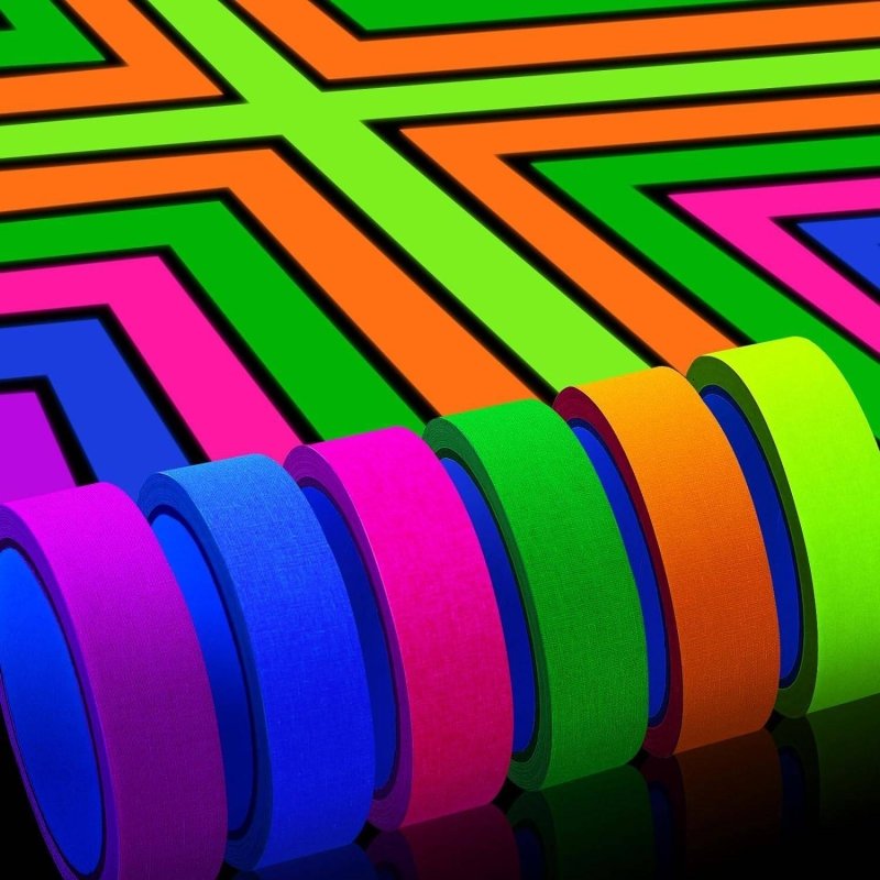 Glow in The Dark Neon UV Reactive Tapes - High Visibility Reflective Tape for Parties, Raves, and Nighttime Safety