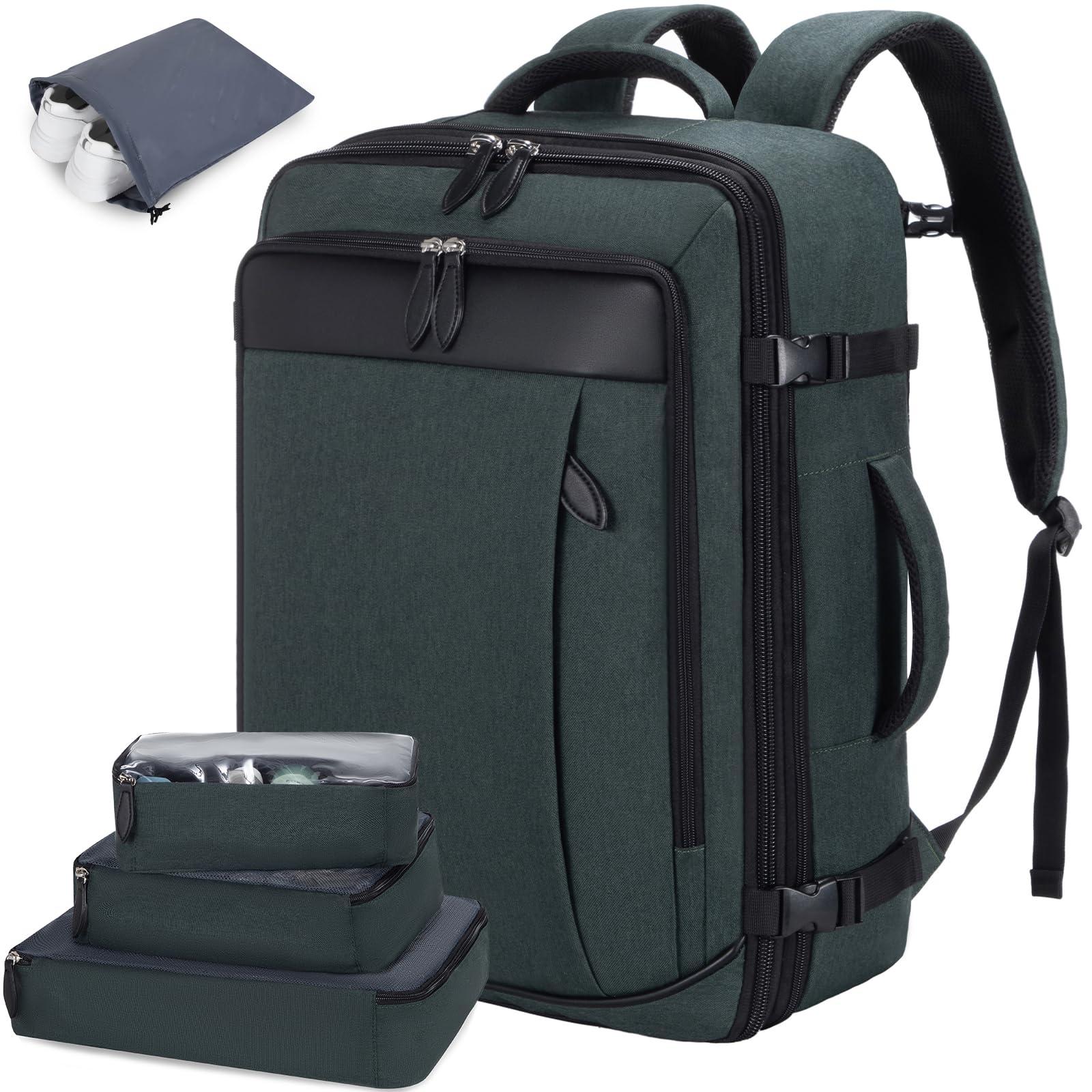 LOVEVOOK Expandable 35-40L Travel Backpack with 17 Inch Laptop Compartment - Water Resistant Carry On Backpack for Men & Women - Perfect for Air Travel, Business Trips & Weekend Getaways
