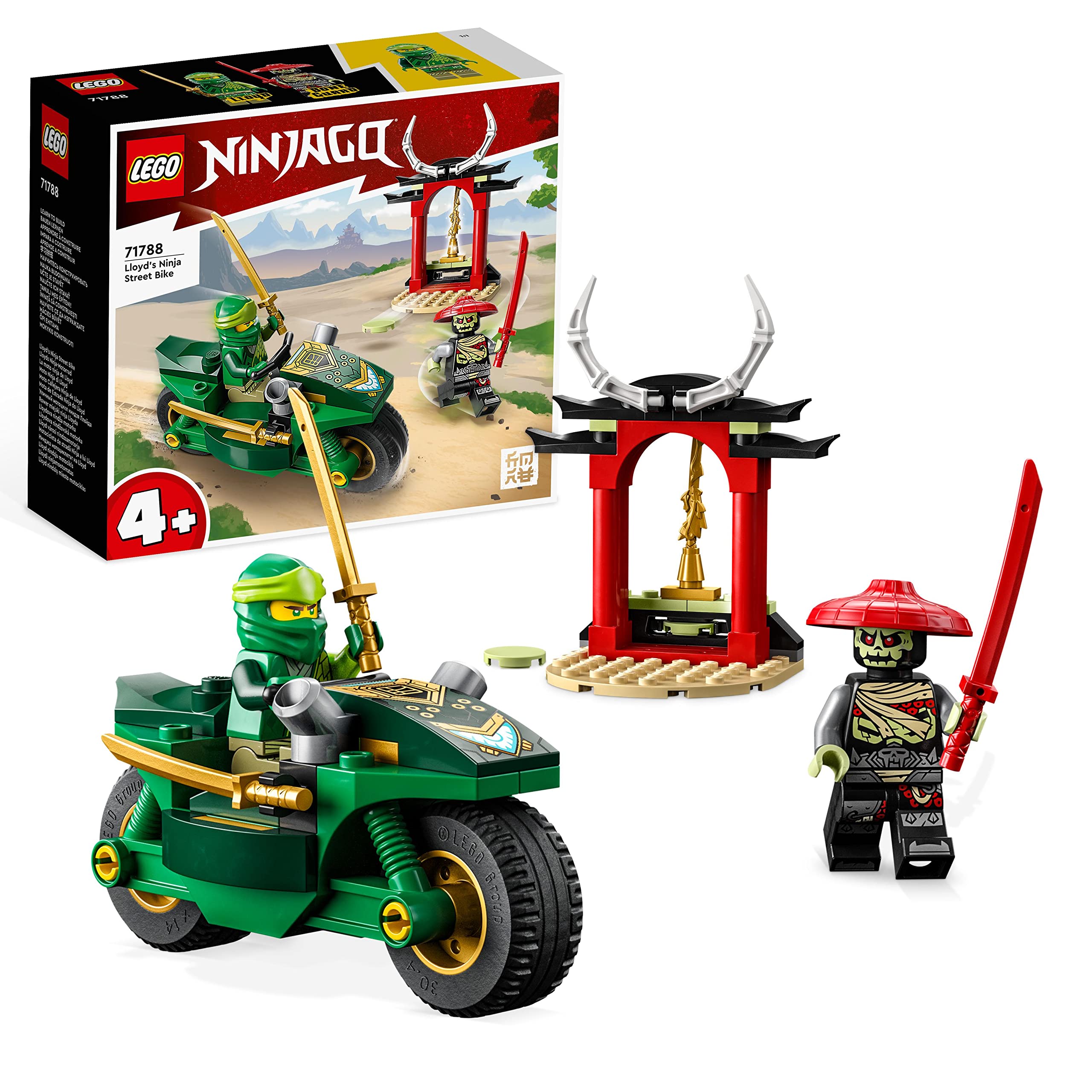 LEGO Ninjago Lloyd's Ninja Motorcycle 71788 - Building Toy for Kids Ages 4+, Educational Play Set with 2 Minifigures, Easy to Build for Beginners - Perfect Birthday Gift for Boys & Girls | Creative Play, STEM Learning, Ninja Adventure Scenes