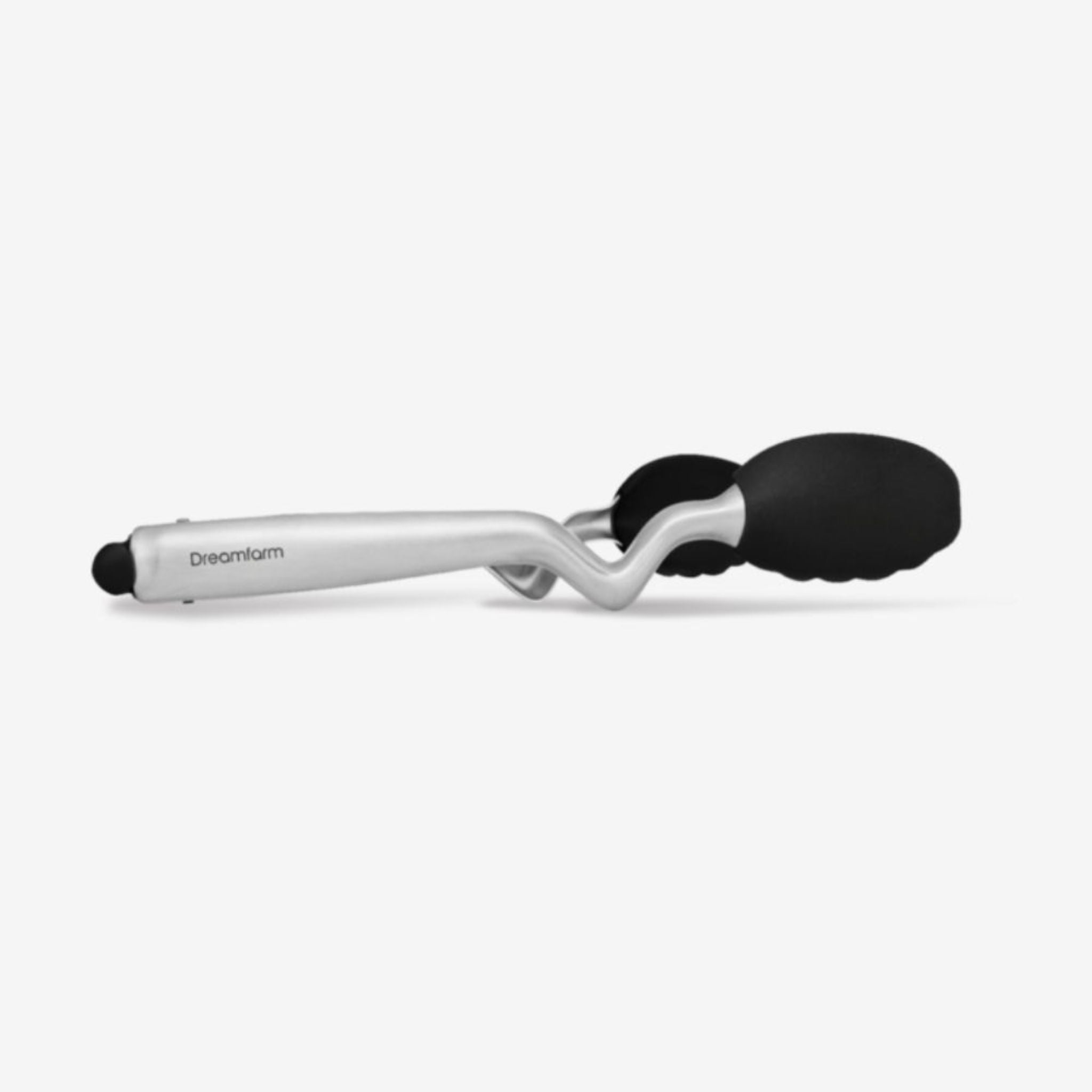 DreamFarm Stainless Steel Silicone Multi-Purpose Kitchen Tongs - Heat Resistant, Non-Slip Grip (Black) - Perfect for Grilling, Cooking, Serving & Salad Tossing