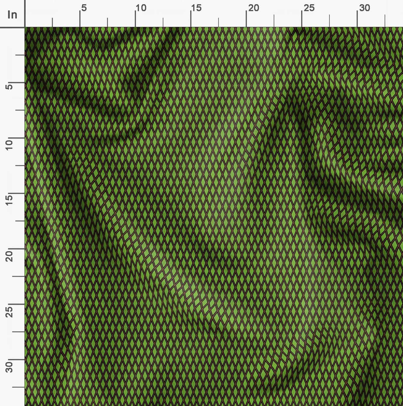 Soimoi Moss Green Georgette Fabric by The Yard - 42 Inch Wide Diamond Geometric Print - Elegant Classic Pattern for Dresses, Curtains & Home Decor