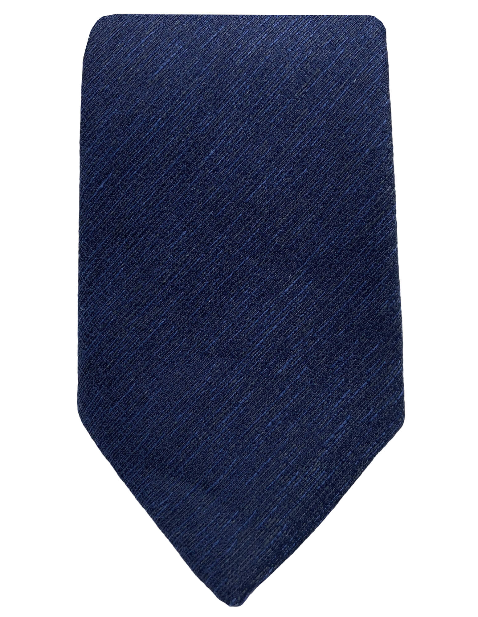 DÉCLIC Palermo Navy Blue Linen Tie for Men - Classic Slim Necktie for Business, Weddings & Formal Occasions