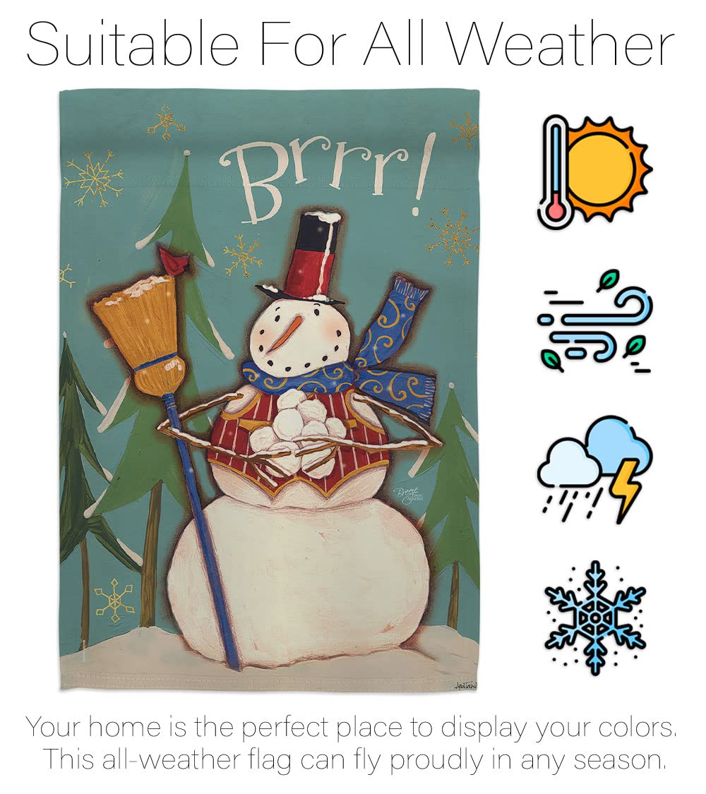 Snowman Winter Wonderland House Flag Set 28x40