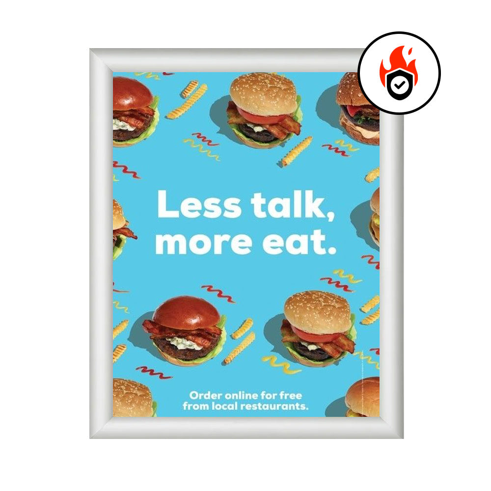 Fireproof 8.5x11 Snap Frame - 1 Inch Silver Aluminum Sign Holder for Menu Boards, Safety Signs & Office Displays - Heat Resistant & Durable