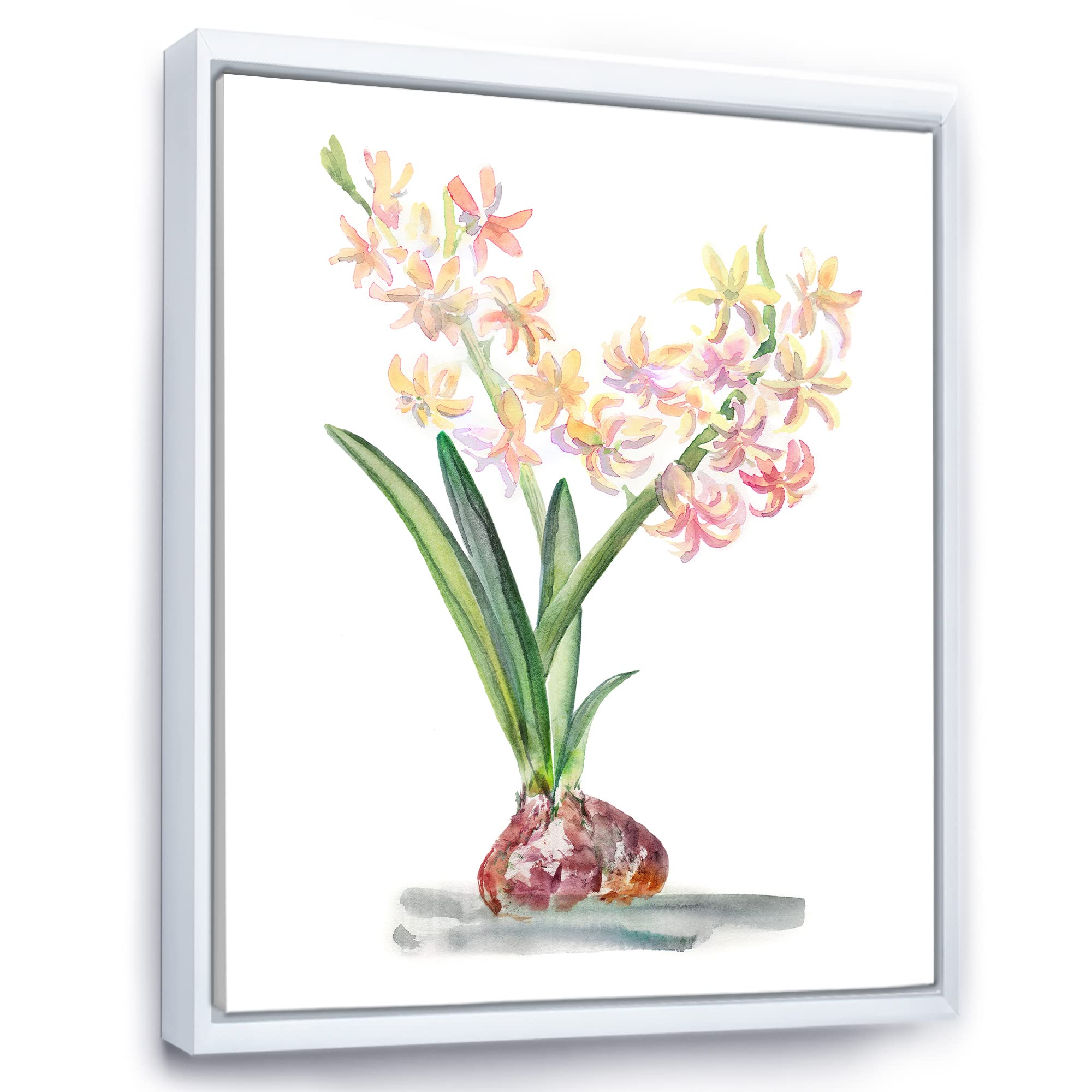 Blossoming Hyacinth Spring Floral Canvas Wall Art Print - Traditional Framed Home Decor for Living Room, Bedroom & Office