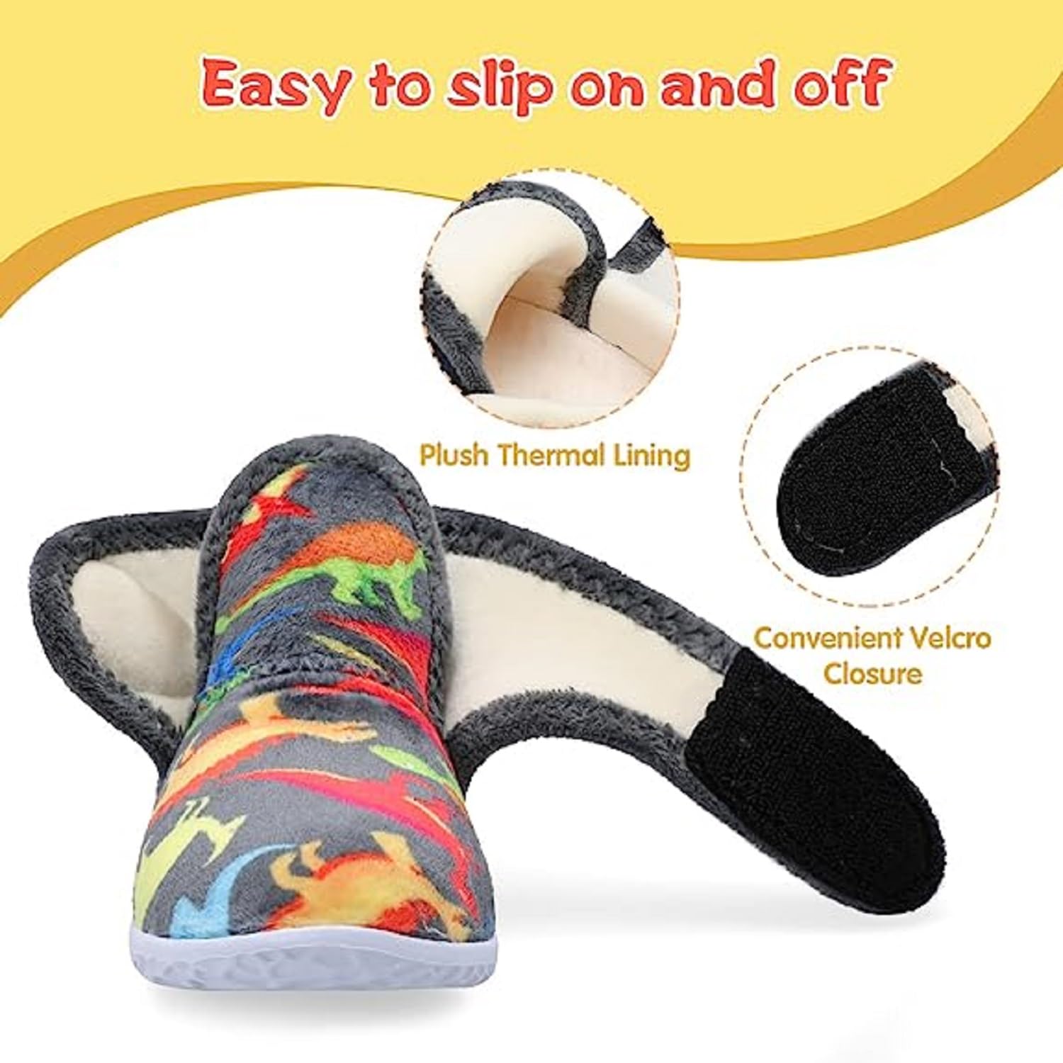 JOINFREE Kids Furry House Slippers - Warm Indoor Booties for Boys & Girls | Cozy Non-Slip Home Shoes for Toddlers & Children | Perfect for Winter, Playtime & Relaxing at Home
