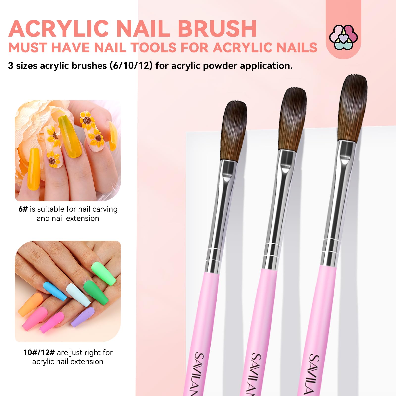SAVILAND 10 Colors Glitter Nudes Acrylic Nail Kit - Professional Acrylic Powder & Liquid Set with Nail Brushes, Dappen Dish, Cuticle Oil - DIY Manicure Tools for Home & Salon Use - Perfect for Nail Art, French Tips, and Acrylic Extensions