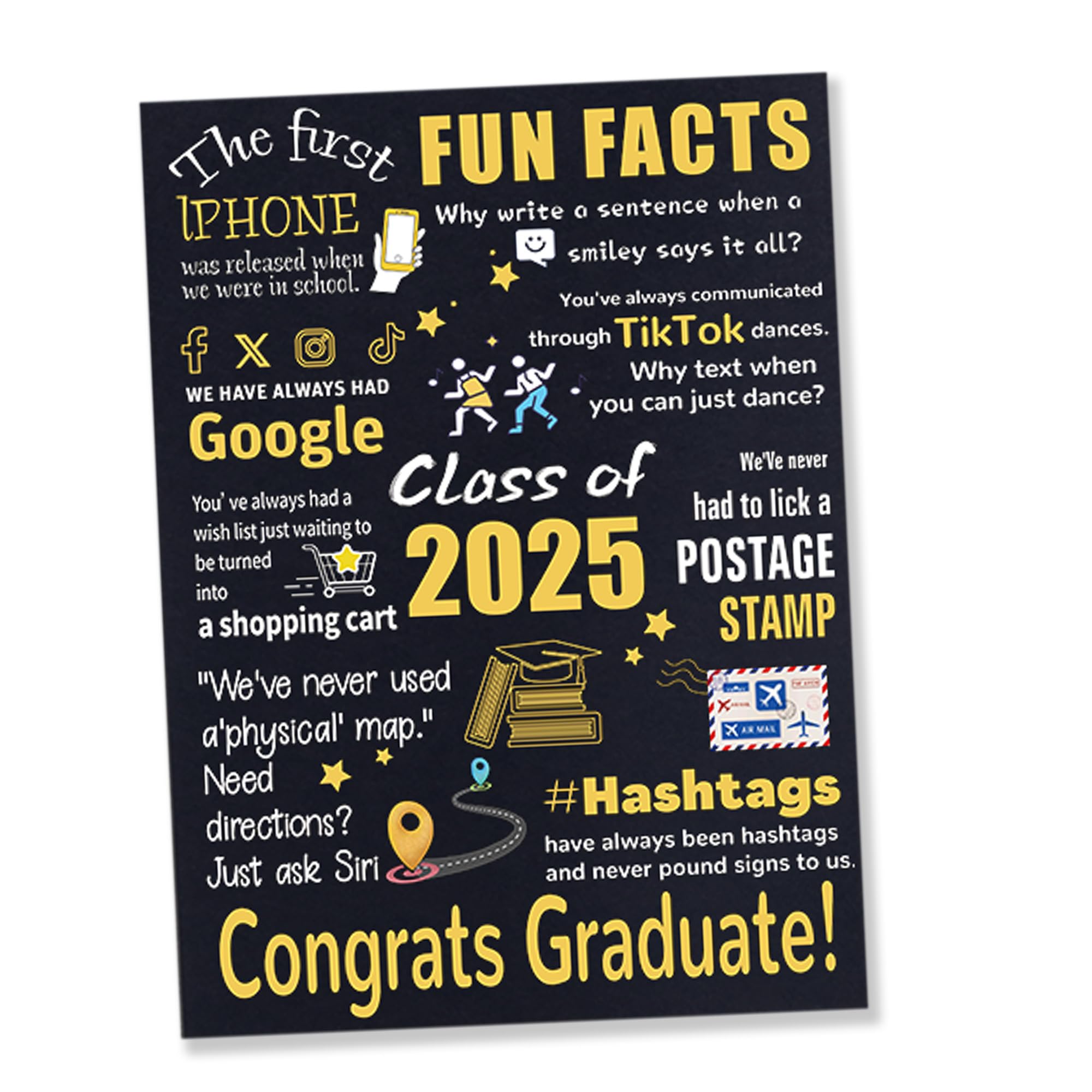 Black Gold Class of 2025 Graduation Party Decorations - Alternative Signature Guest Book & Signing Card Board - Perfect for Graduation Gifts & Celebration Decor (Graduation Party, Senior Year Memories, Commencement Ceremony)
