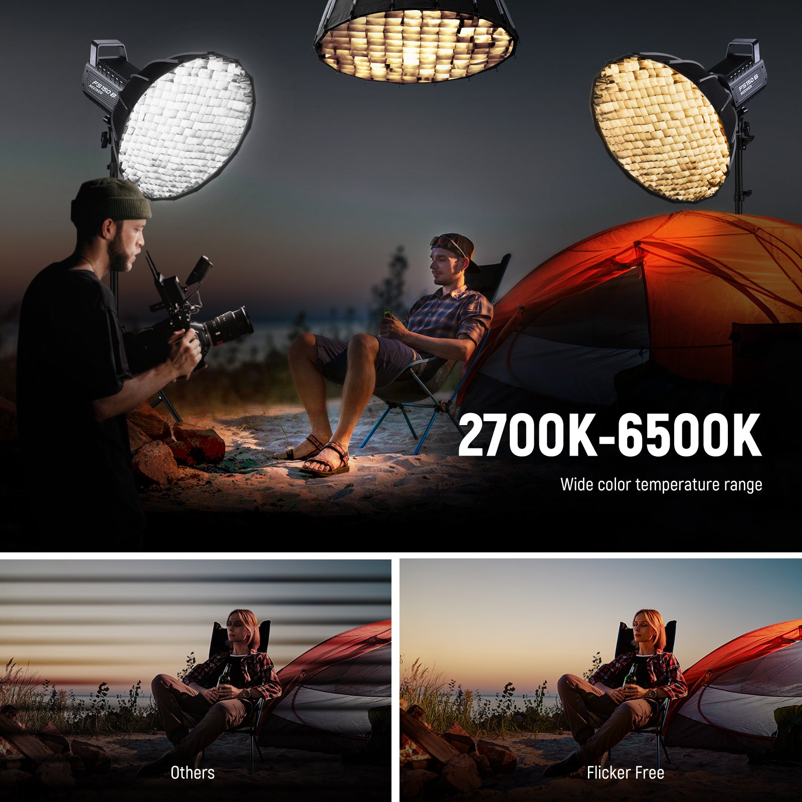 NEEWER FS150B 130W Bi-Color LED Video Light Panel - Professional Continuous Lighting for Photography, YouTube Videos, Studio Streaming & Live Broadcasting