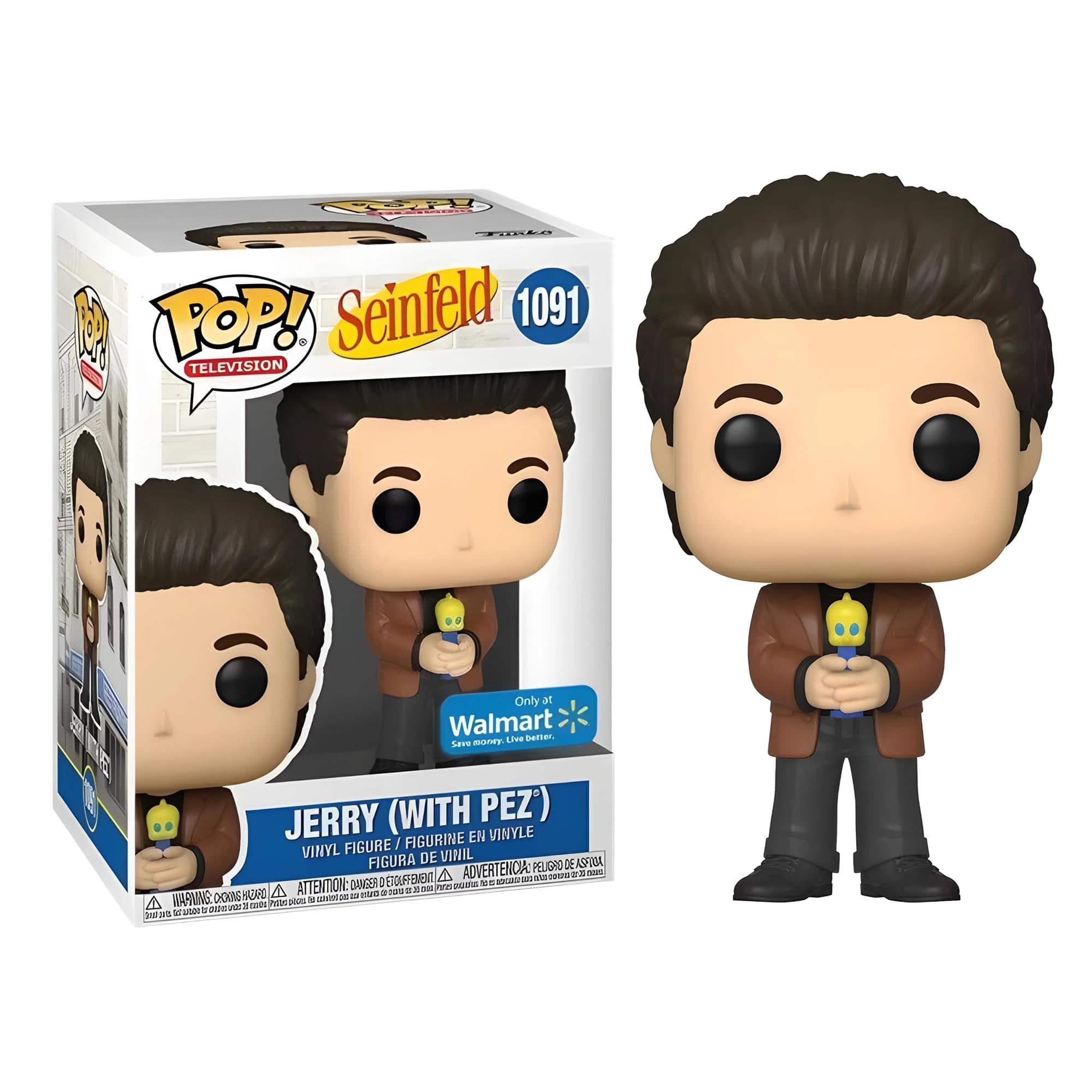 Funko Pop! TV: Seinfeld #1091 Jerry with Pez Dispenser Vinyl Figure - Walmart Exclusive Collectible for Fans & Home Decor