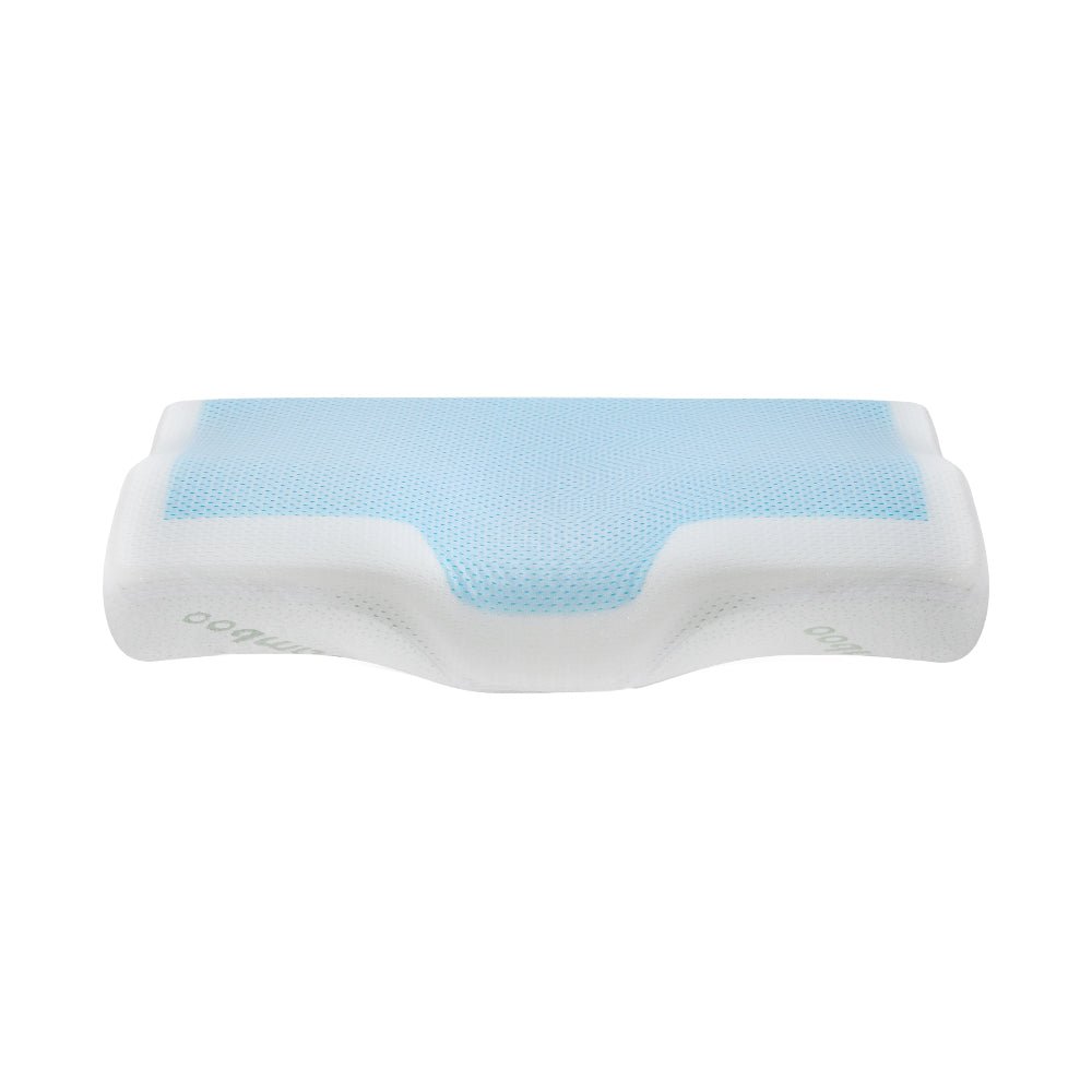 Giselle Memory Foam Pillow for Neck Pain Relief - Contour Orthopedic Pillow with Cooling Gel Technology | Perfect for Side, Back & Stomach Sleepers | Home, Office & Travel Use