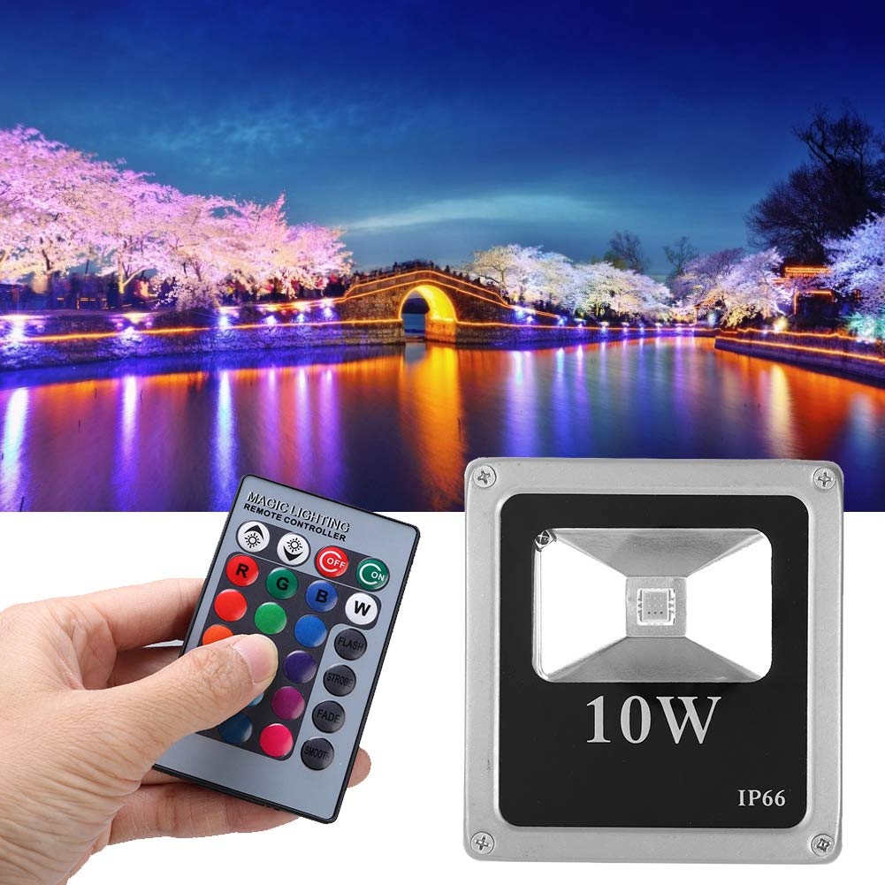 10W LED Flood Light Outdoor Waterproof - IP65 Rated for Courtyard, Hotel, Entertainment Venues & Corridors | Energy Saving Bright Lighting for Security, Landscape & Architectural Illumination (Grey)