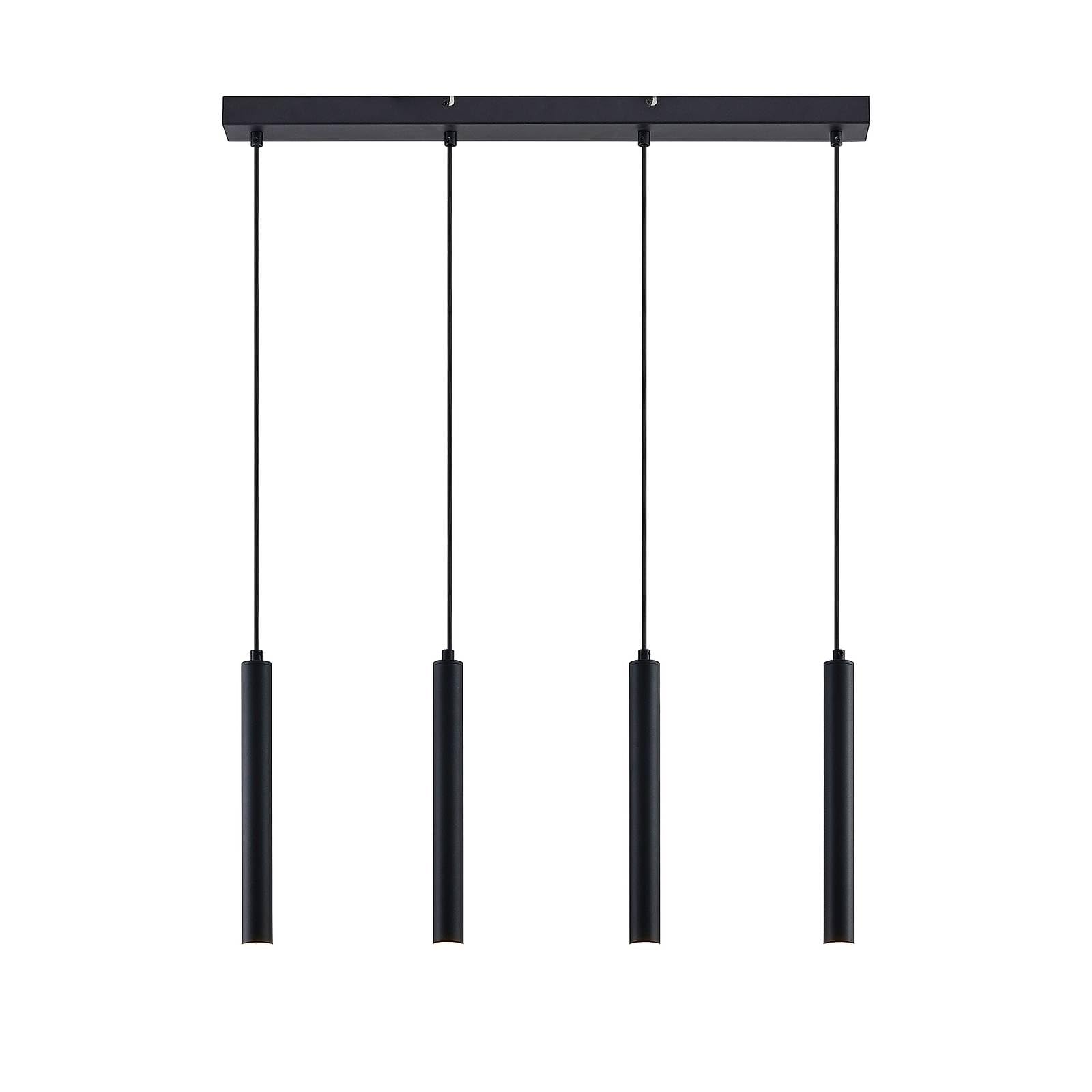 Arcchio Kammeron Modern Black Metal Pendant Lamp - 4 Lights with Bulb Included | Hanging Ceiling Light for Living Room & Dining Room Decor