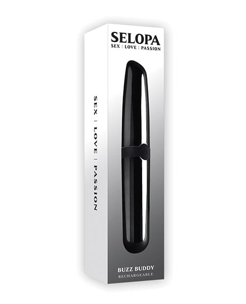 Selopa Buzz Buddy - Black Chrome Wireless Vibrating Massager for Neck & Back Pain Relief - Perfect for Home, Office & Travel Use