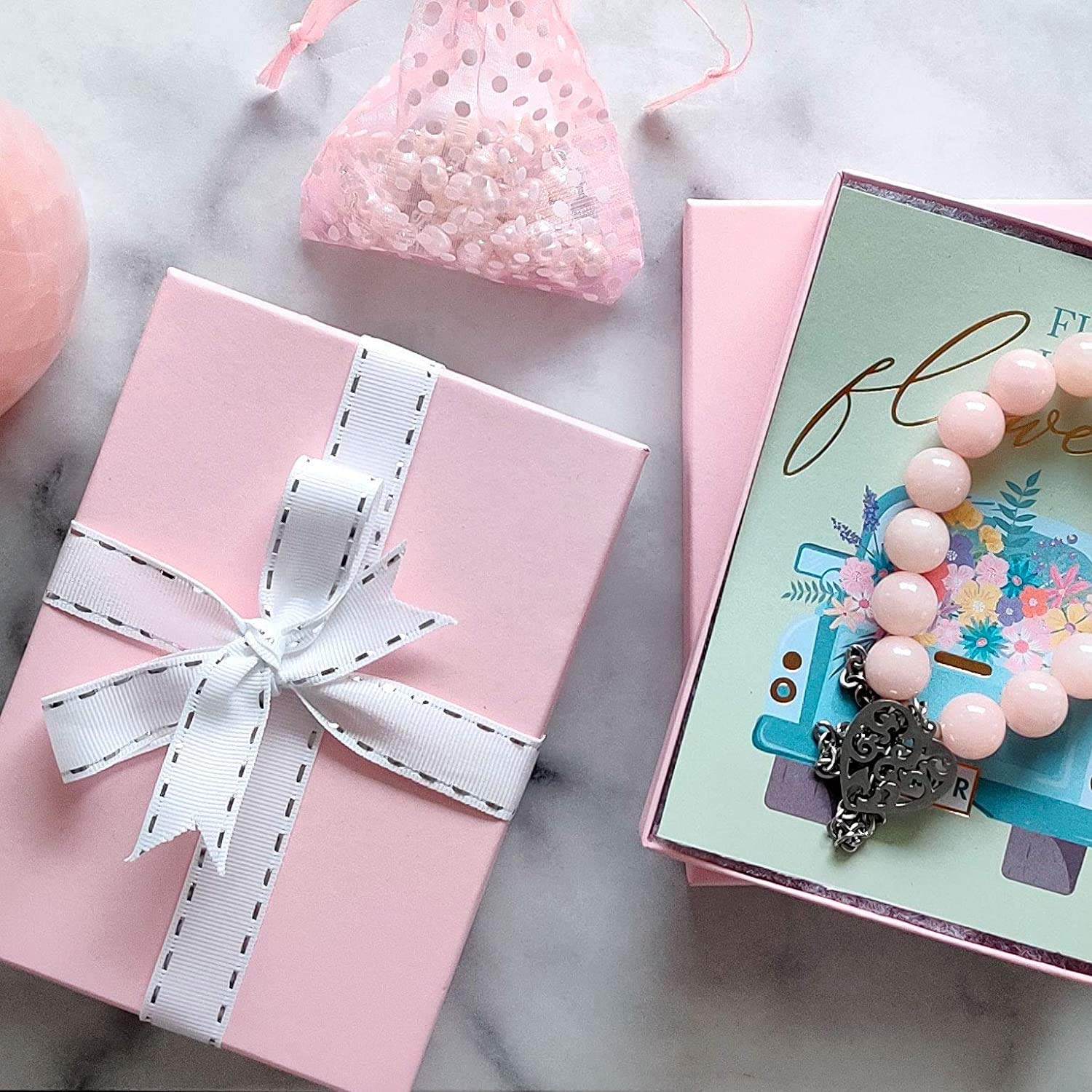 TheDisplayGuys - 25-Pack #99 Cotton Filled Cardboard Jewelry Gift Boxes Set - Pastel Pink (5 Sizes Assortment) - Perfect for Jewelry Storage, Wedding Favors, Gift Packaging & Retail Display