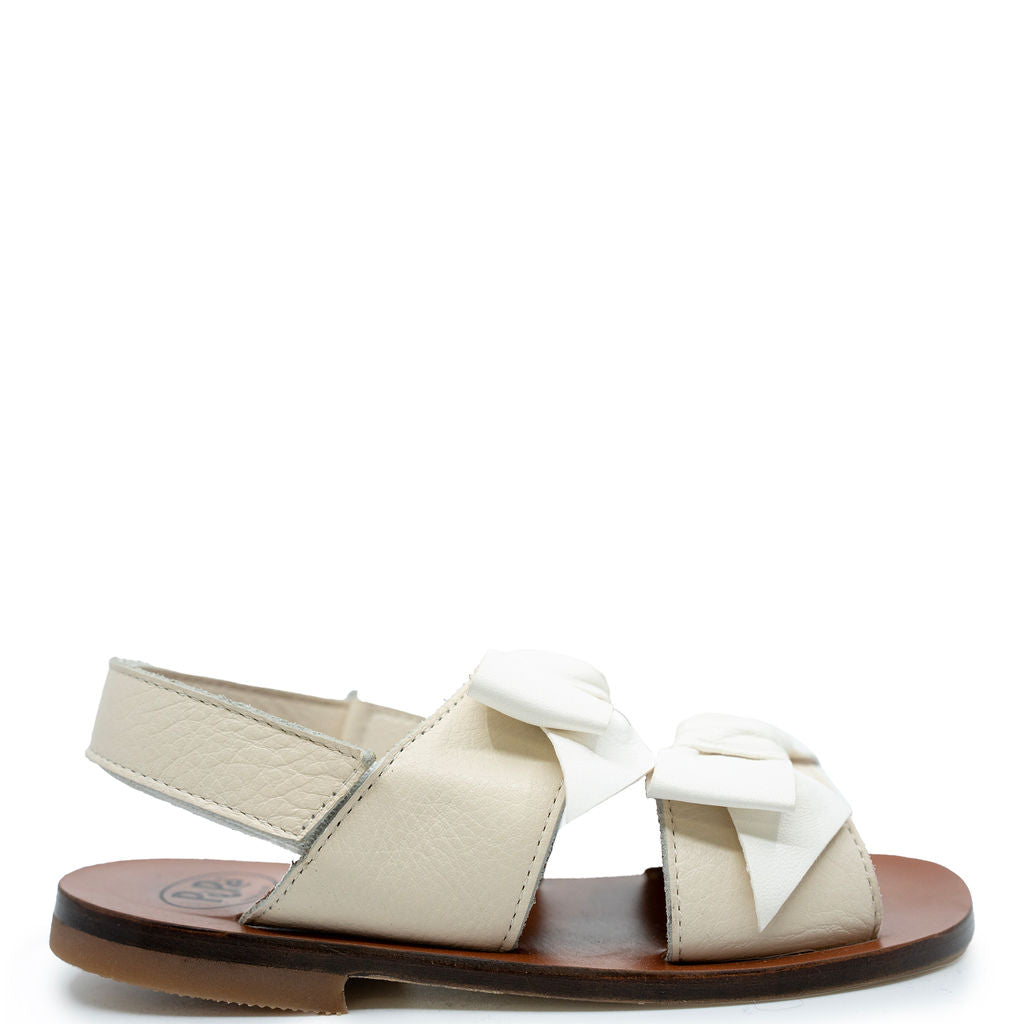 Pepe Vanilla Double Bow Sandal - Women's Elegant Flat Sandals for Summer | Perfect for Beach, Vacation & Casual Outfits