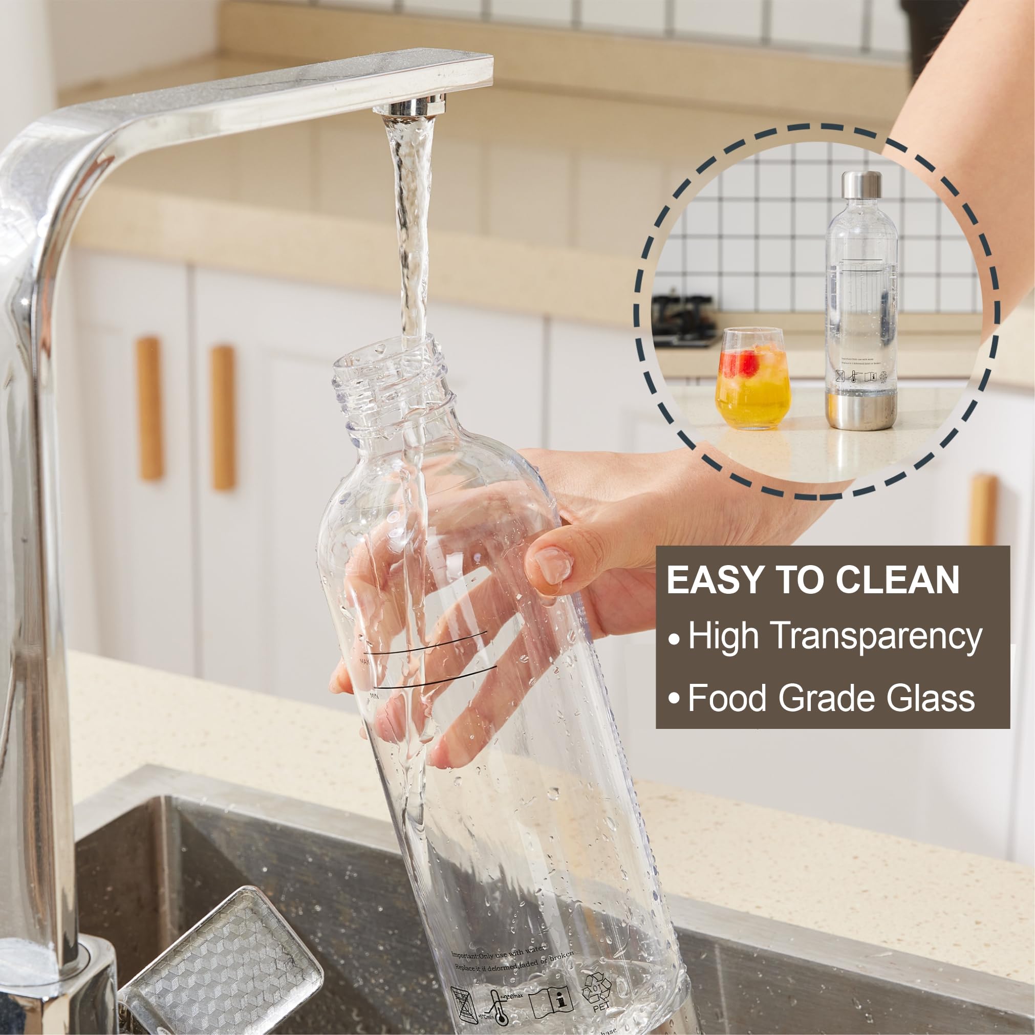 Stainless Steel Soda Maker & Sparkling Water Machine with 2 BPA-Free Bottles - DIY Carbonated Water Maker for Homemade Soda, Sparkling Drinks - Compatible with Any CO2 Cylinder (Empty CO2 Included) - Perfect for Home Bars, Parties, and Healthy Hydration