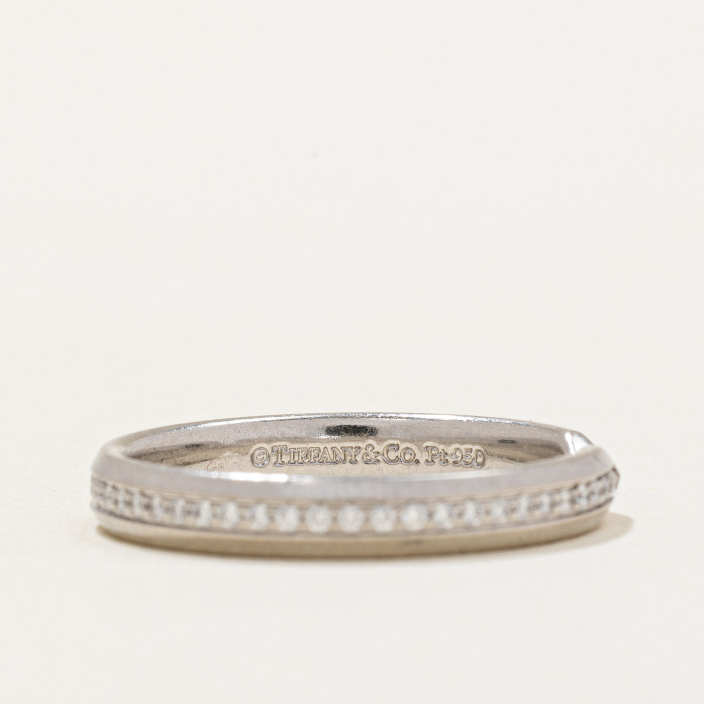 Tiffany & Co The Tiffany Setting Diamond Nesting Narrow Band Ring | 0.17 Carat Total Weight | Size 5.75 | Elegant Wedding Band for Brides & Anniversary Gifts