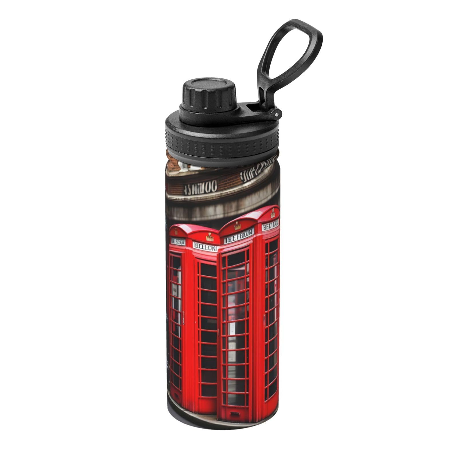 GaxfjRu Insulated Stainless Steel Water Bottle 510ml - Outdoor Sports & Travel Thermos for Hiking, Cycling & Camping - Perfect for London Phone Booth Enthusiasts