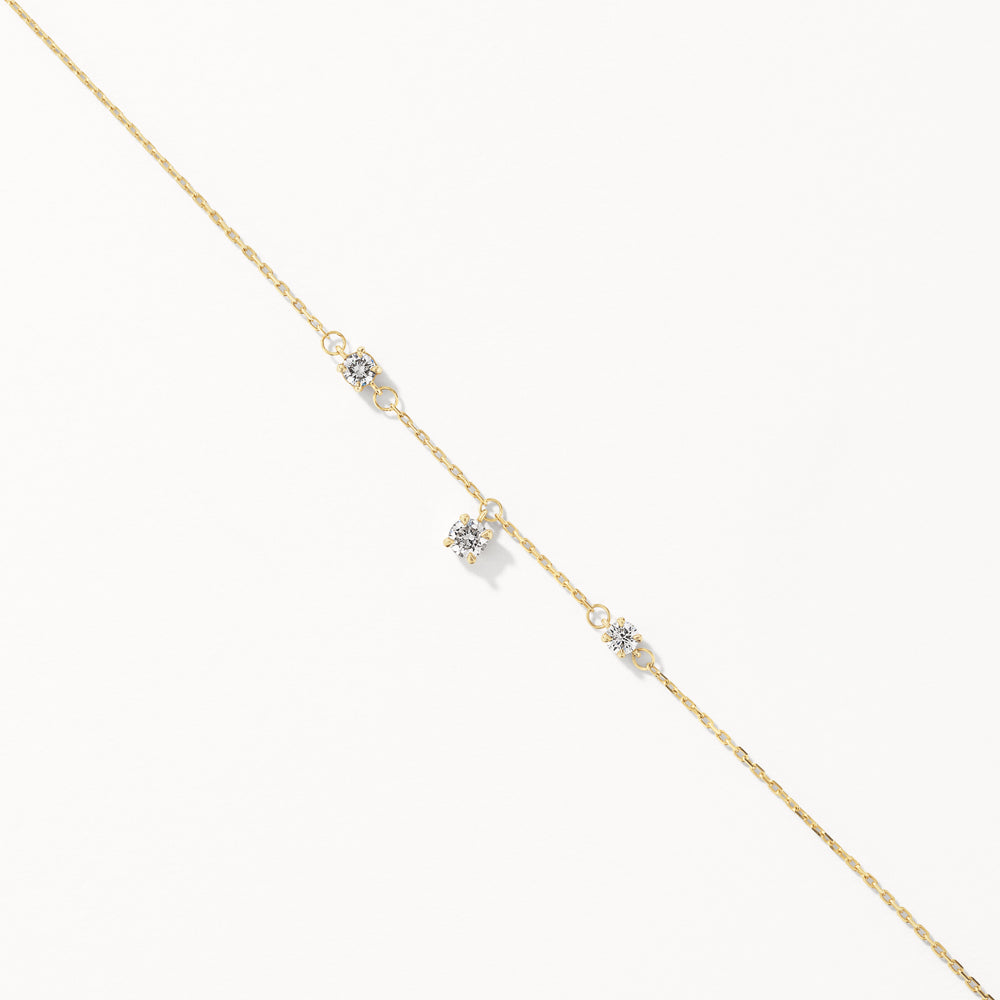 10k Gold Lab-Grown Diamond Floating Droplet Bracelet - Elegant Dainty Jewelry for Women, Perfect for Weddings, Anniversaries & Special Occasions