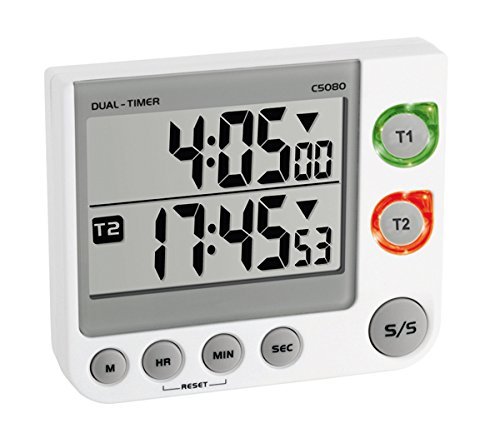 TFA 38.2025 Dual Electronic Timer - White with Batteries Included for Home Automation & Appliance Control