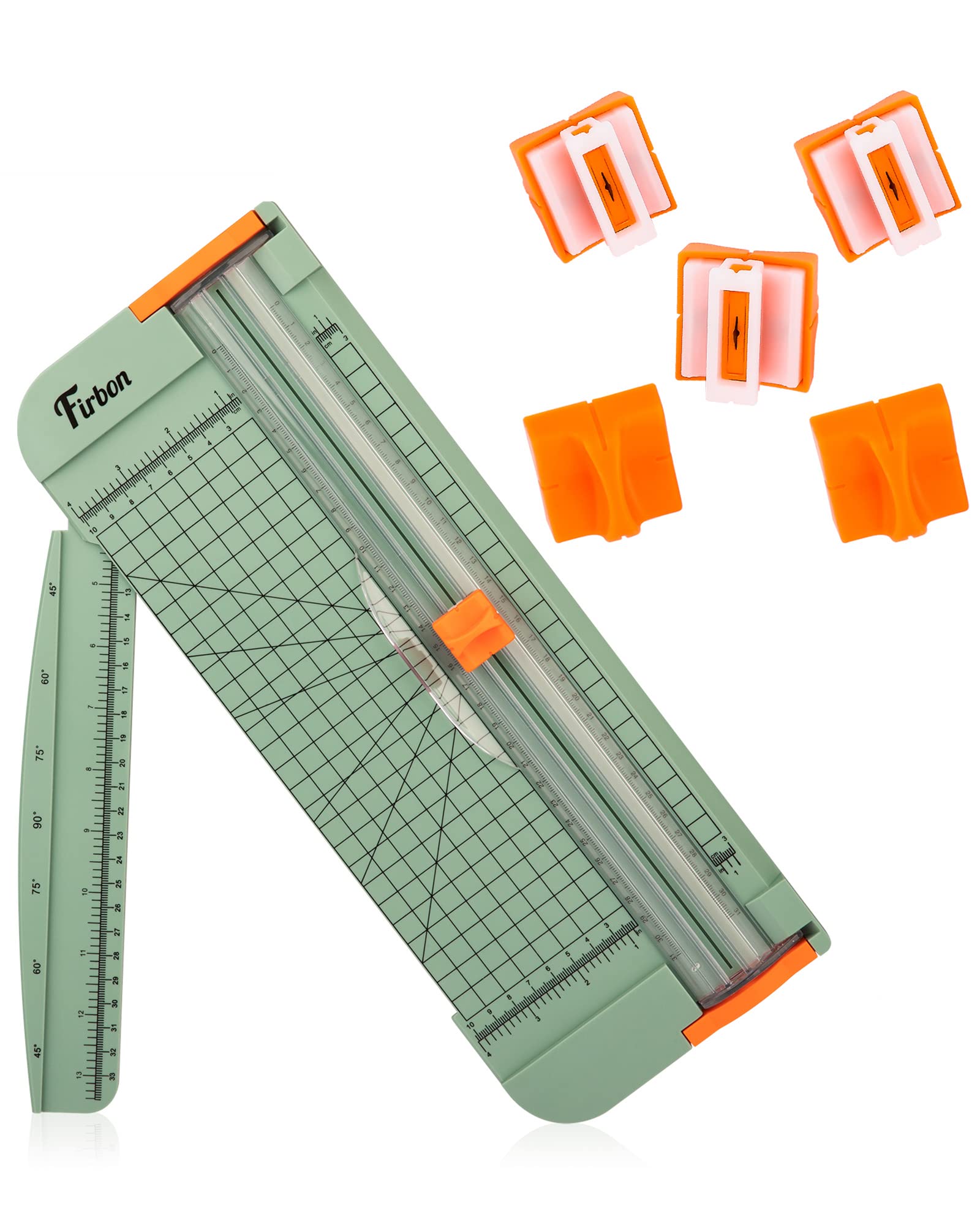 Firbon Morandi A4 Paper Cutter with 5 Replacement Blades - 12 Inch Precision Paper Trimmer with Side Ruler for Scrapbooking, Crafting, Coupons, Labels & Cardstock | Perfect for Home Office, School Projects & DIY Crafts