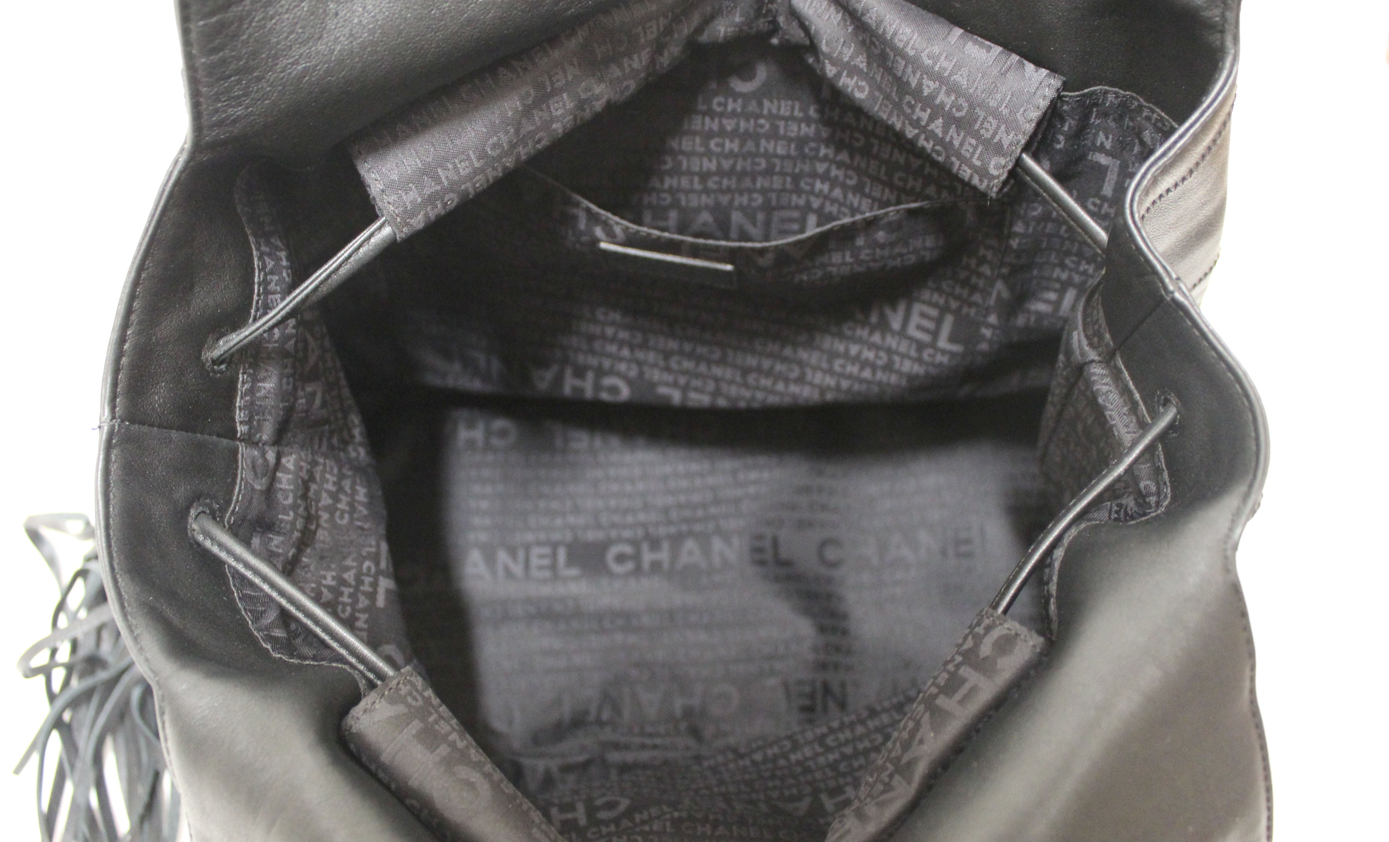 Authentic Chanel Square Stitch Tassel Leather Hobo Shoulder Bag for Women | Luxury Designer Handbag for Evening Parties, Date Night & Special Occasions