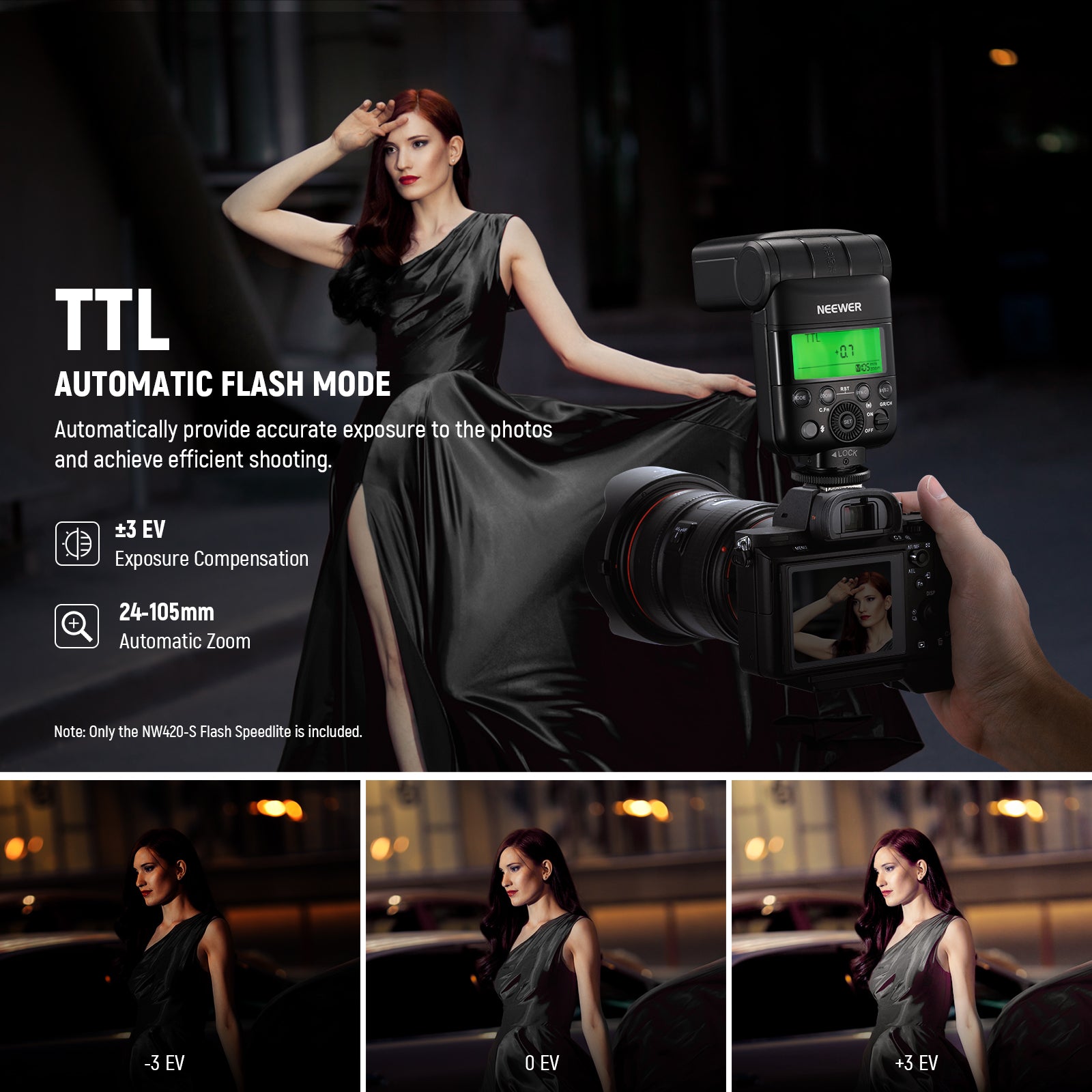 NEEWER NW420 S Mini 2.4G TTL HSS Speedlite Flash for Sony Cameras - Compact On-Camera Flash for Wedding, Portrait & Event Photography
