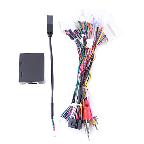 Moseiny 16 Pin Car Stereo Radio Power Harness Cable Wire Adapter with Canbus Support - JBL AMP Compatible for Toyota Camry Corolla RAV4 Prado Fortuner Highlander - 2 Card Slots - Perfect for Car Audio System Upgrades & Aftermarket Installations