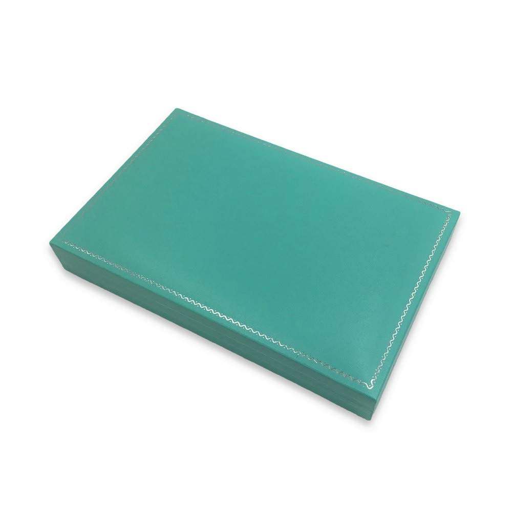 Premium Teal Blue Faux Leatherette Jewelry Gift Box with Matching Packer Box - Elegant Necklace Packaging for Women's Jewelry, Wedding Gifts & Special Occasions