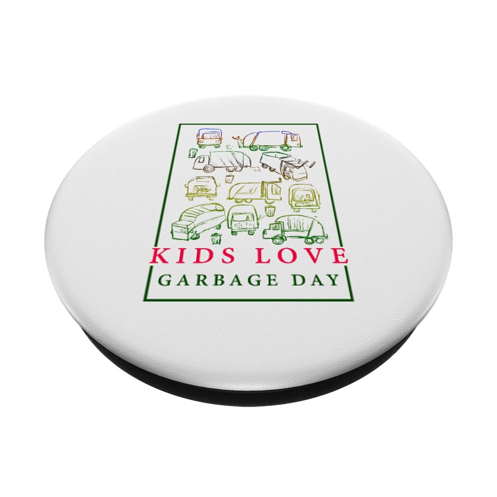 Recycling Day Garbage Truck Driver Kids PopSockets PopGrip - Fun Dustman Design for Phone & Tablet Accessories | Perfect for Kids Who Love Trucks & Recycling