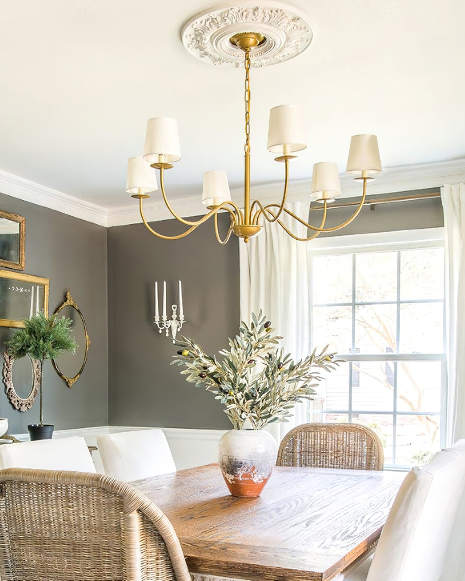 Eclipse Chandelier - Modern Crystal Ceiling Light Fixture for Dining Room, Living Room & Bedroom | Elegant Home Decor Lighting