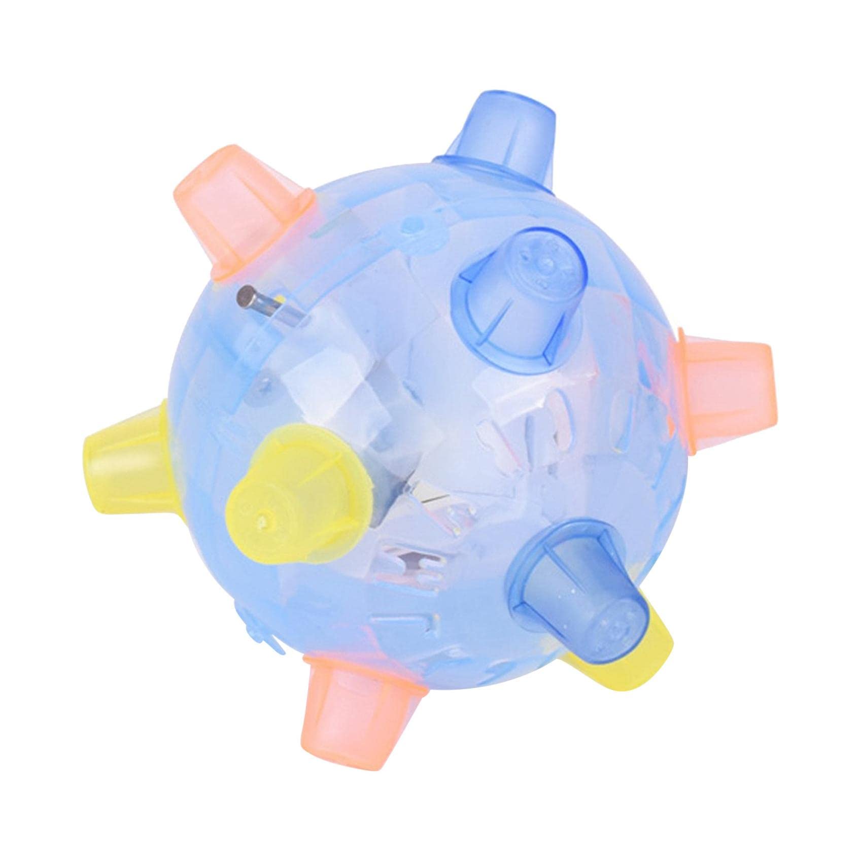 2-Pack Interactive Jumping Flashing Ball Dog Toys - Bouncing Music Pet Ball for Dogs & Cats - Durable Chew Toy for Indoor & Outdoor Play (Blue)