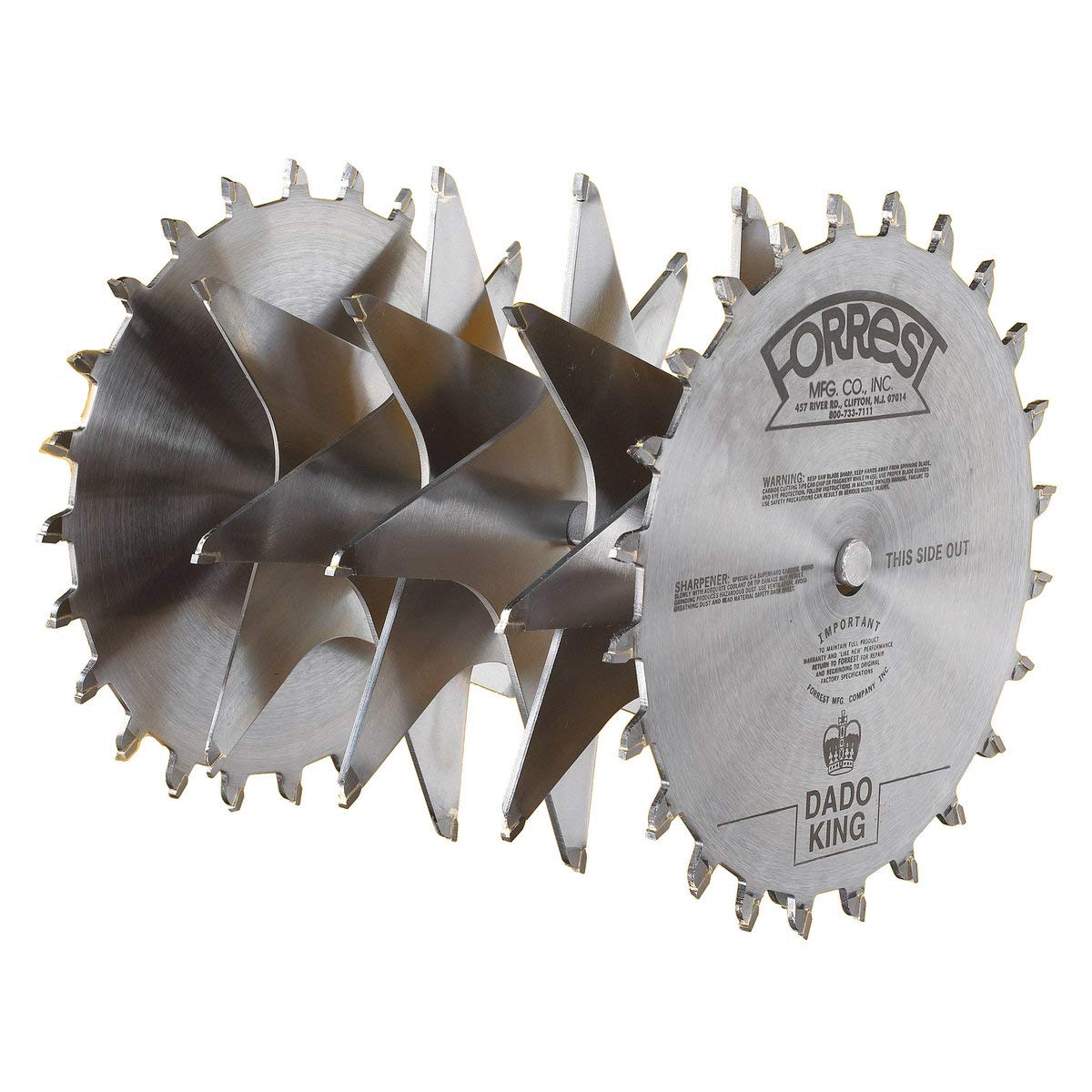 Forrest DK08244 Dado King 8-Inch 24/4 Tooth 29/32-Inch Kerf Saw Blade with 5/8-Inch Arbor - Premium Dado Blade for Woodworking, Cabinetry, and Precision Cuts on Table Saws