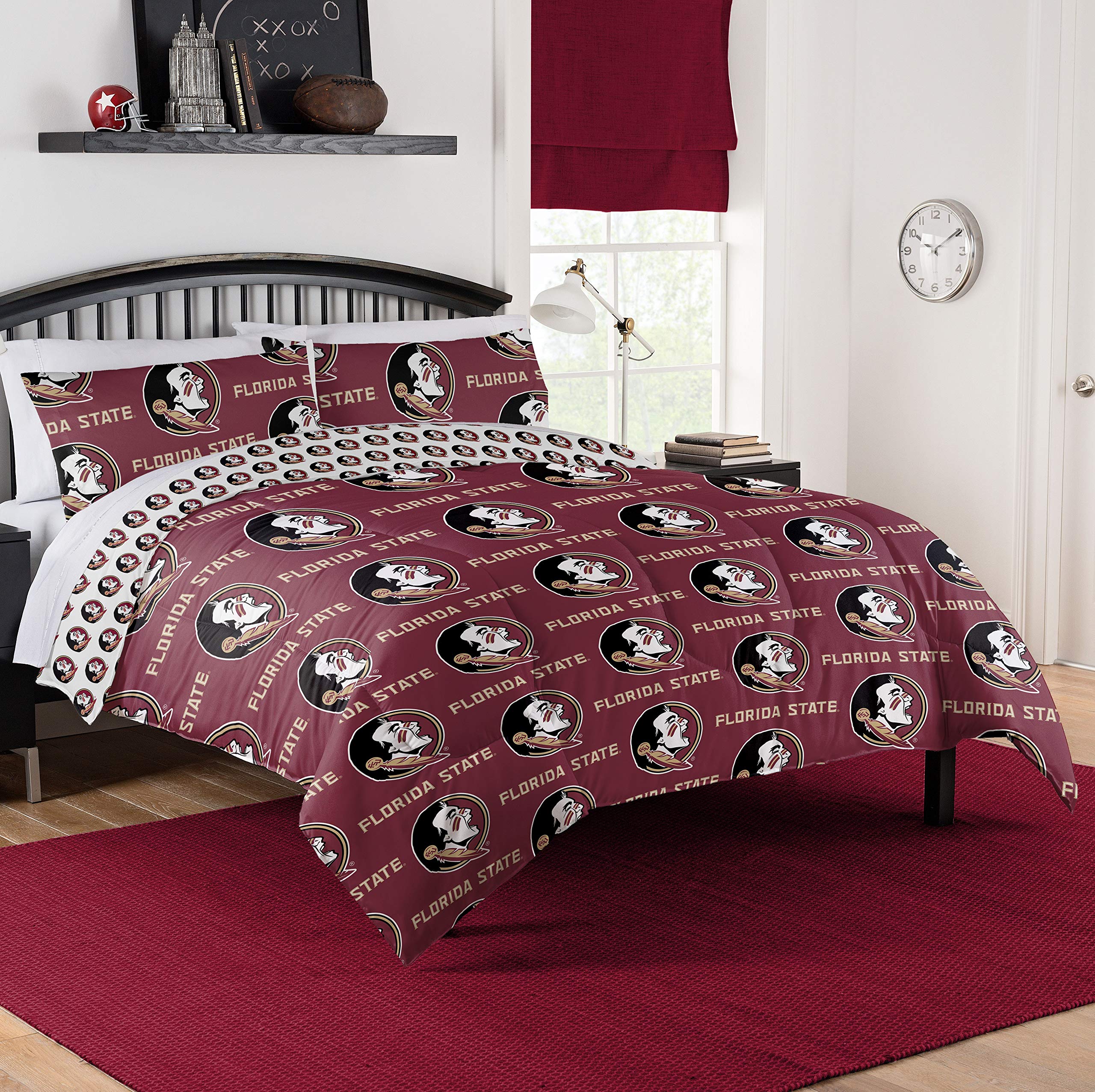 Florida State Seminoles Queen Bed in a Bag Set - NCAA Officially Licensed College Bedding for Fans - Perfect for Dorms, Game Day & Fan Rooms