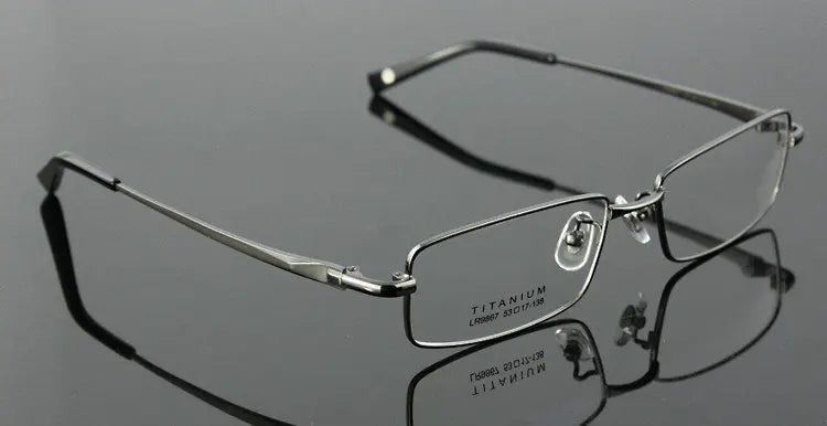Brightzone Unisex Full Rim Square Titanium Eyeglasses 71407 - Lightweight Durable Frame for Men & Women - Perfect for Reading, Work & Everyday Use
