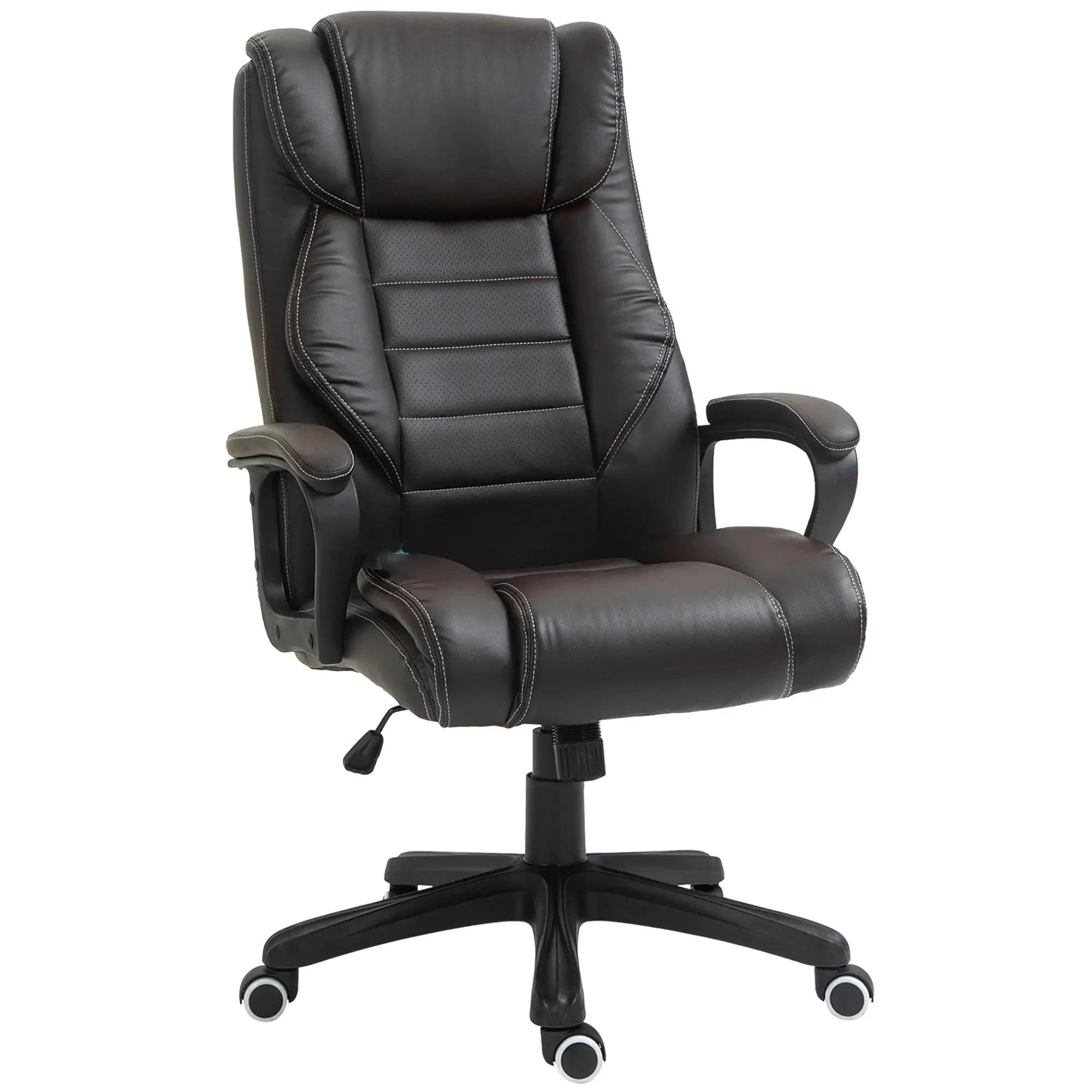 Premium High Back Executive Office Chair - Faux Leather Massage Chair with 6-Point Vibration & 360° Swivel - Black/Gray Options - Perfect for Home Office & Workspace Comfort