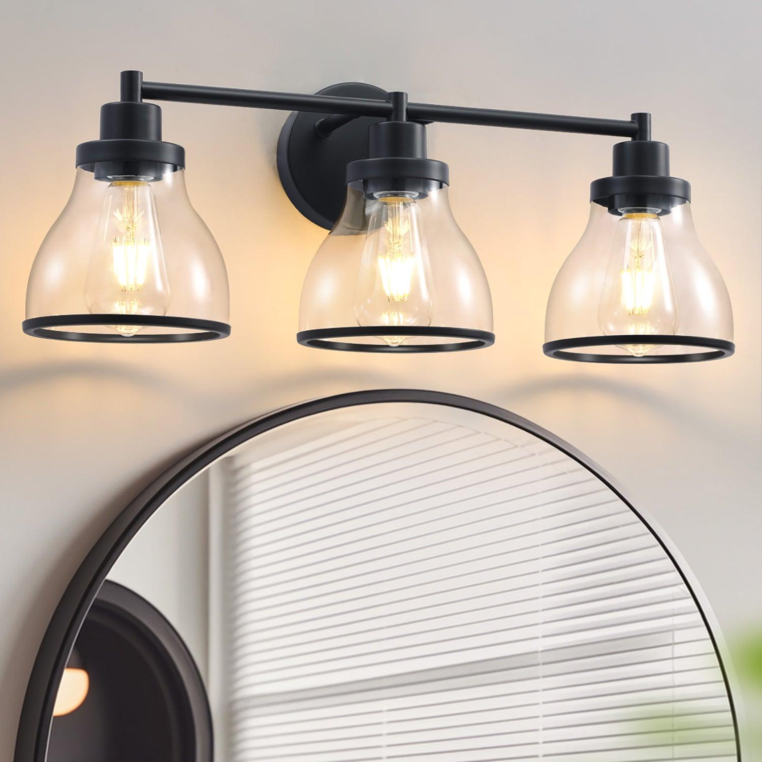 Hermosa Modern 3-Light Bathroom Vanity Light Fixture - Brushed Nickel Finish, Dimmable LED Lighting for Bathroom, Powder Room & Dressing Area