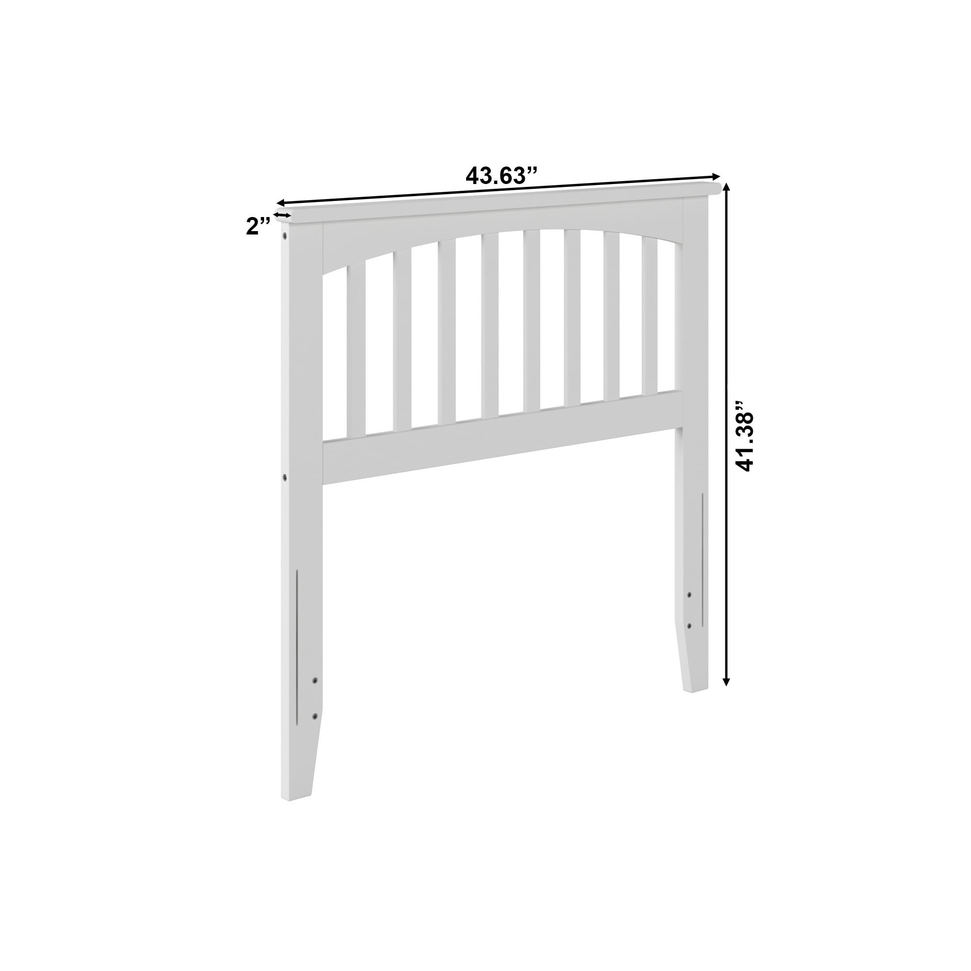 AFI Mission Twin Solid Wood Headboard with USB Charging Port - White Wooden Headboard for Bedroom, Guest Room, and Kids Room - Easy Installation & Modern Design