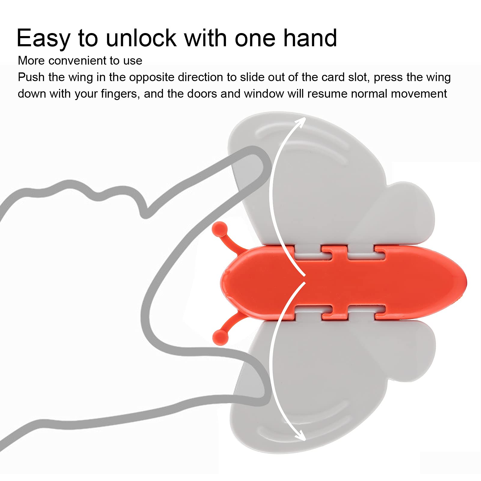 Butterfly Design Sliding Door Window Restrictor - Child Safety Lock with Unique Style (Red, 10-Pack) | Secure Home & Prevent Accidents for Kids & Pets | Ideal for Windows, Glass Doors, and Patio Safety