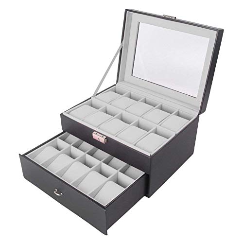 Black 20 Slot Watch Box