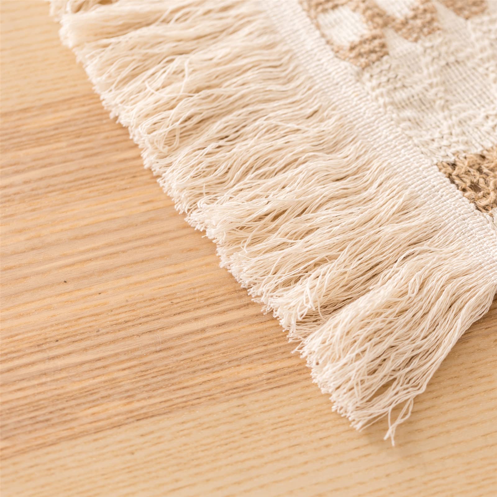 72 Inch Macrame Boho Table Runner with Tassels - Farmhouse Style Bohemian Dining Table Decor for Kitchen, Wedding, and Party Settings