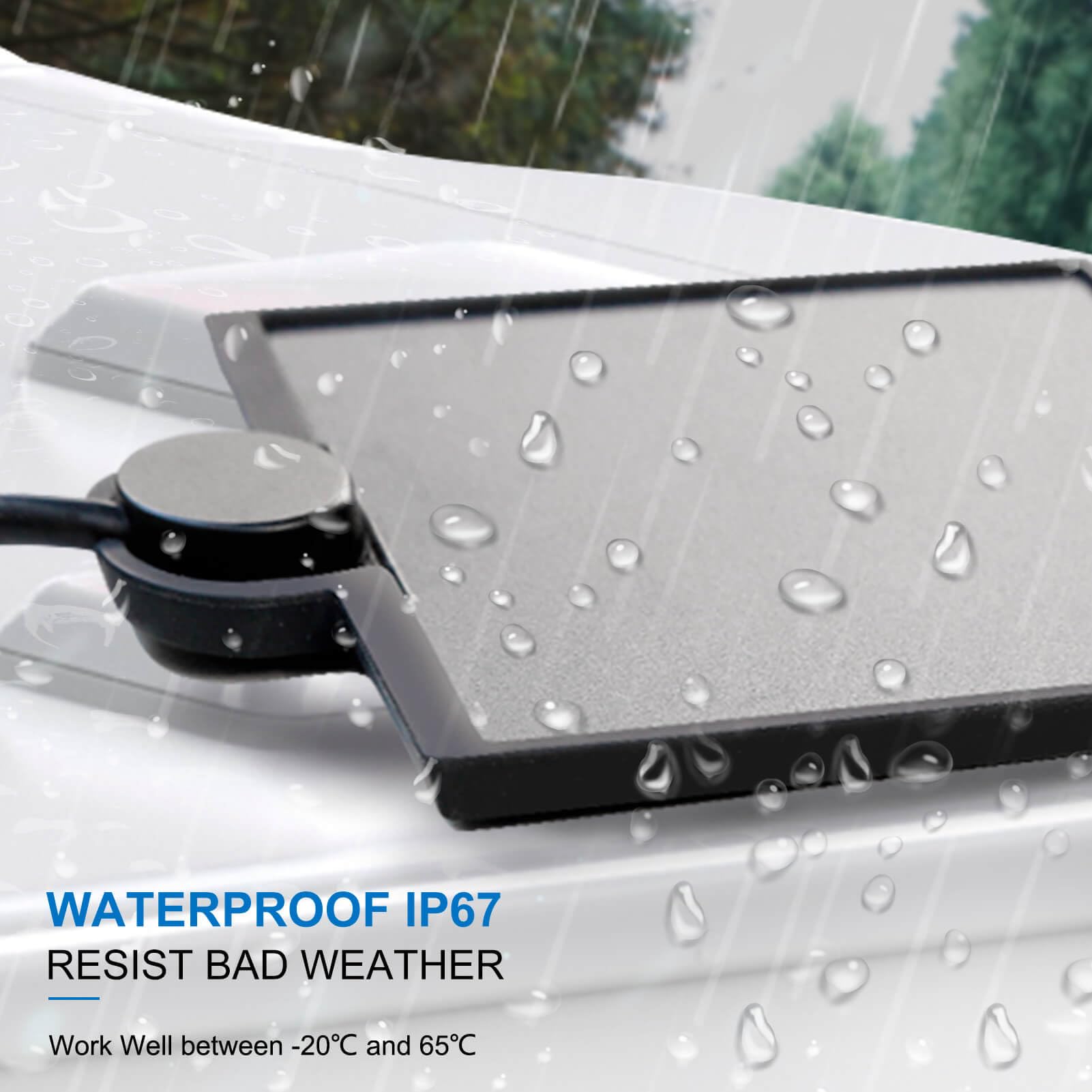 1.6W Solar Panel for Magnetic WiFi Backup Camera - IP67 Waterproof, 2ft/0.6m Cable - Perfect for RV, Truck & Trailer Backup Camera Systems