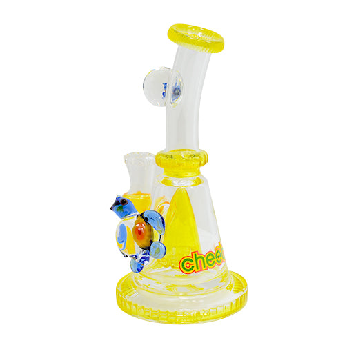 Premium Cheech Flower Percolator Dab Rig - 10mm Quartz Banger & Glass Water Pipe for Concentrates - Perfect for Home Use, Parties & Relaxation