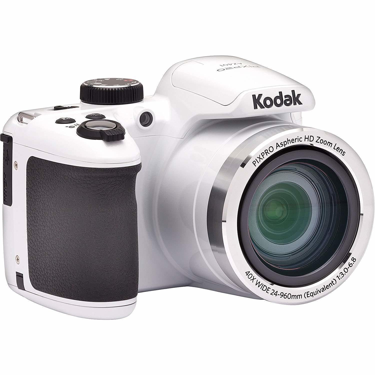Kodak AZ401WH 40X Optical Zoom Digital Camera with OIS, Built-in Flash & 3