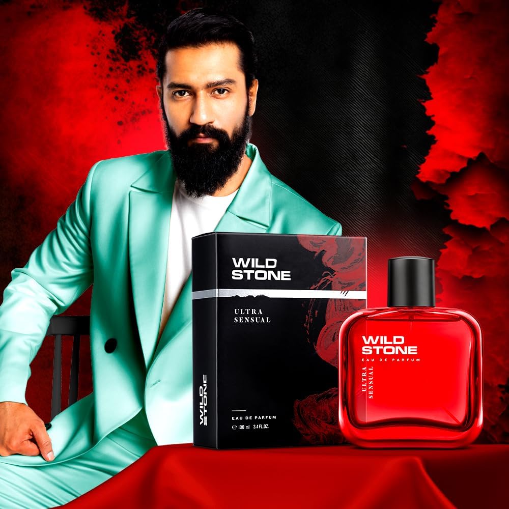Wild Stone Ultra Sensual Long Lasting Perfume for Men - 100ml Eau de Toilette, Aromatic Masculine Fragrance with Notes of Spice & Wood | Perfect for Date Nights, Office Wear & Special Occasions