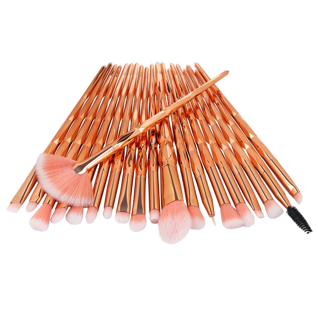 20-Piece Unicorn Makeup Brush Set - Eyeshadow, Eyeliner, Blending & Crease Brushes with Rose Gold Handles for Professional Makeup Application - Perfect for Daily Beauty Routine, Bridal Makeup & Travel Cosmetics Kit