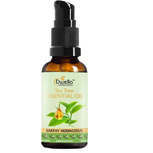 Dwella Herbotech 100% Pure Tea Tree Essential Oil - 30ml for Skin Care, Hair Growth & Aromatherapy | Natural Antiseptic for Acne, Fungus & Scalp Treatment