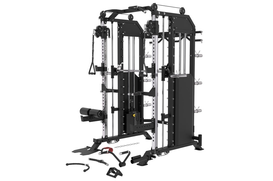 Warrior 801 All-in-One Functional Trainer Cable Crossover Home Gym with Smith Machine - Strength Training Equipment for Full Body Workouts at Home (Summer Sale)