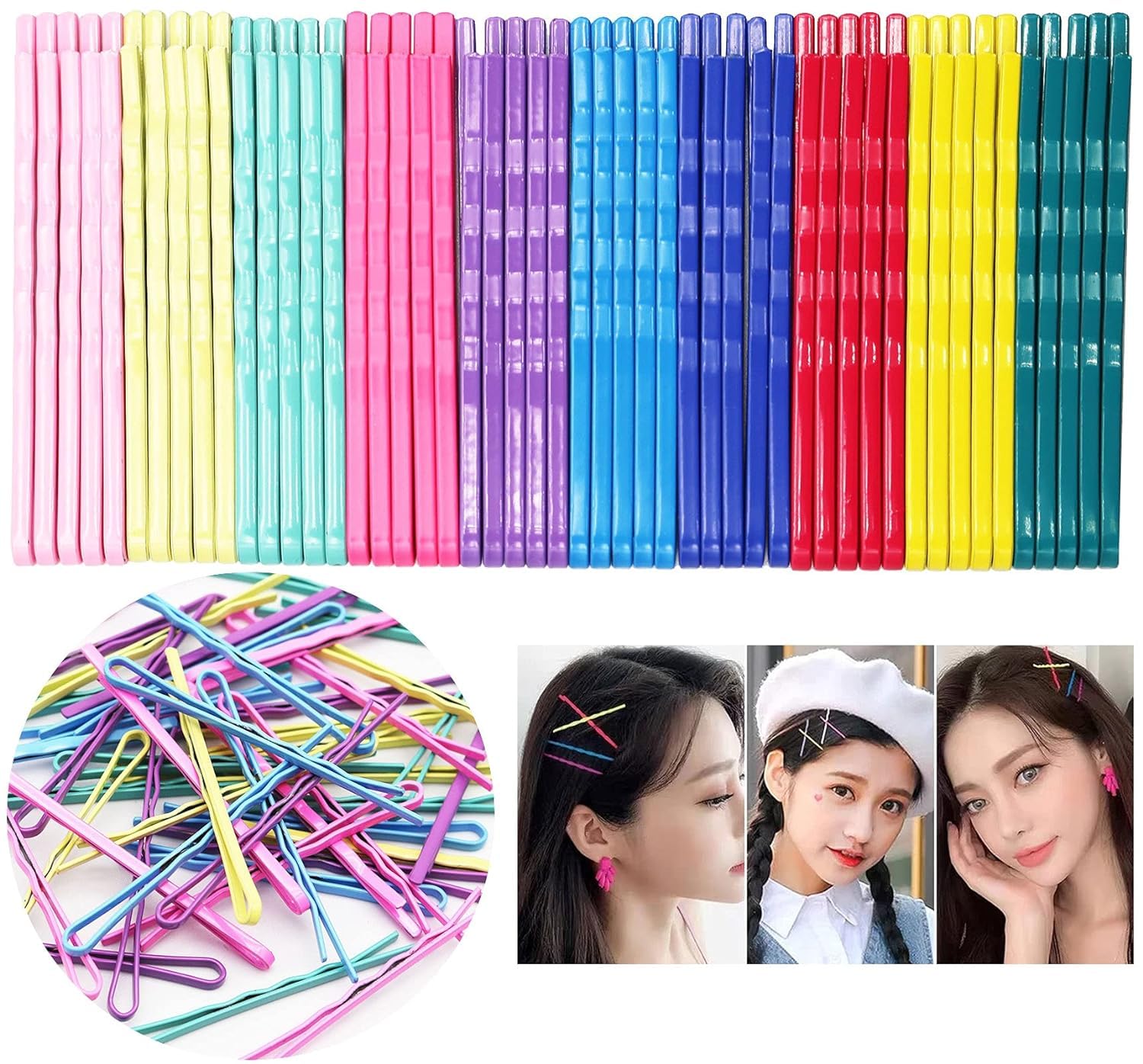 Colorful Metal Bobby Pins for Thick Hair - Cute Box Set for Women & Girls - Perfect for Styling & Updos